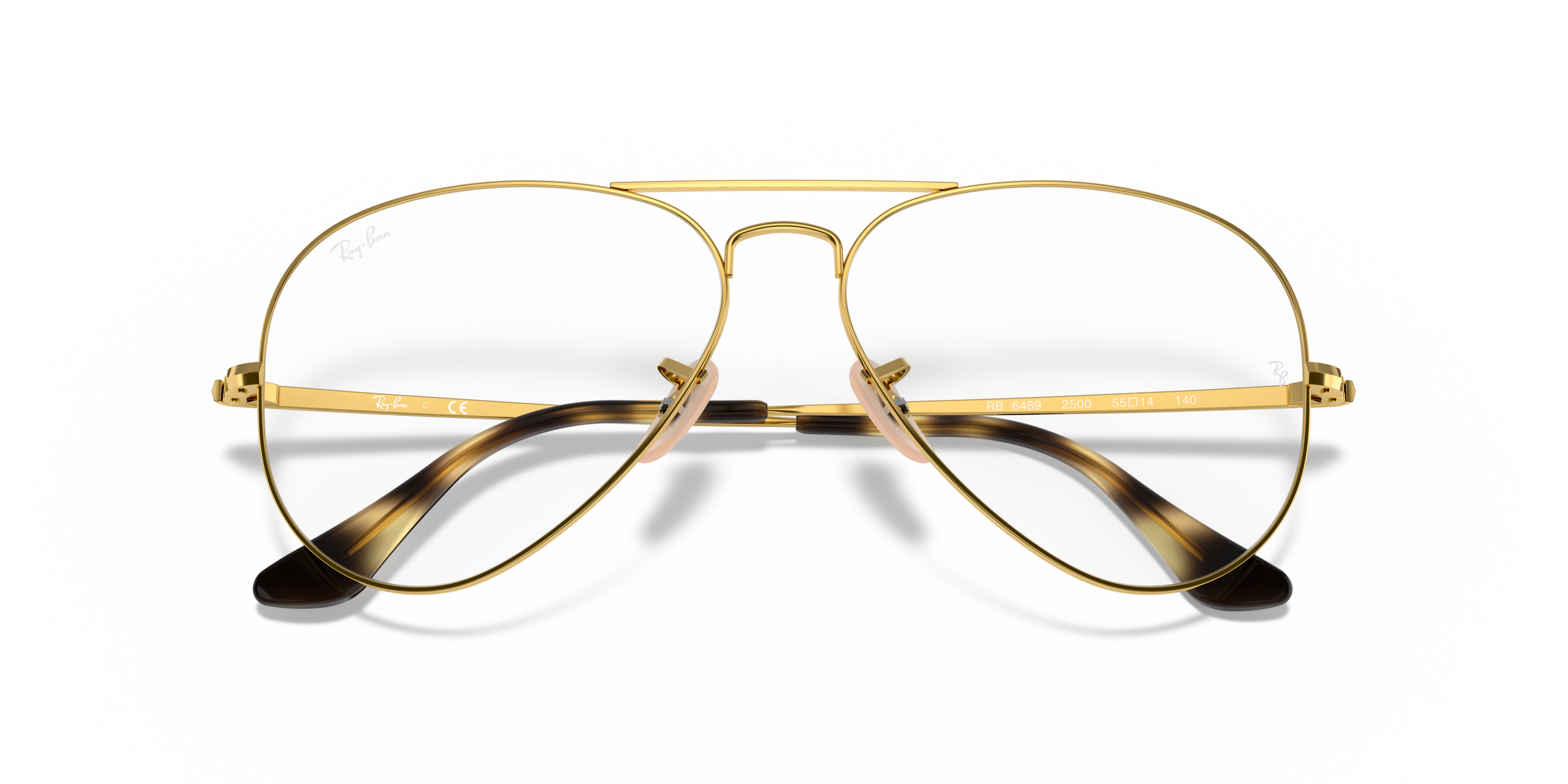 Folded Ray-Ban RX 6489 Glasses Transparent / Gold