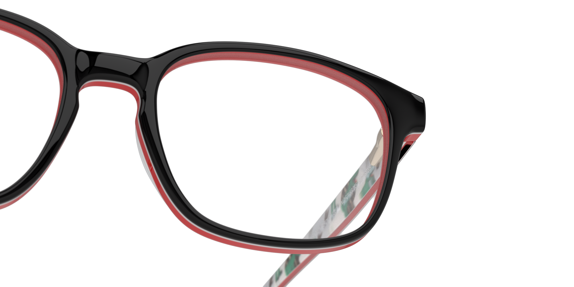 Detail01 Unofficial UN OJ0007 (BB00) Children's Glasses Transparent / Black