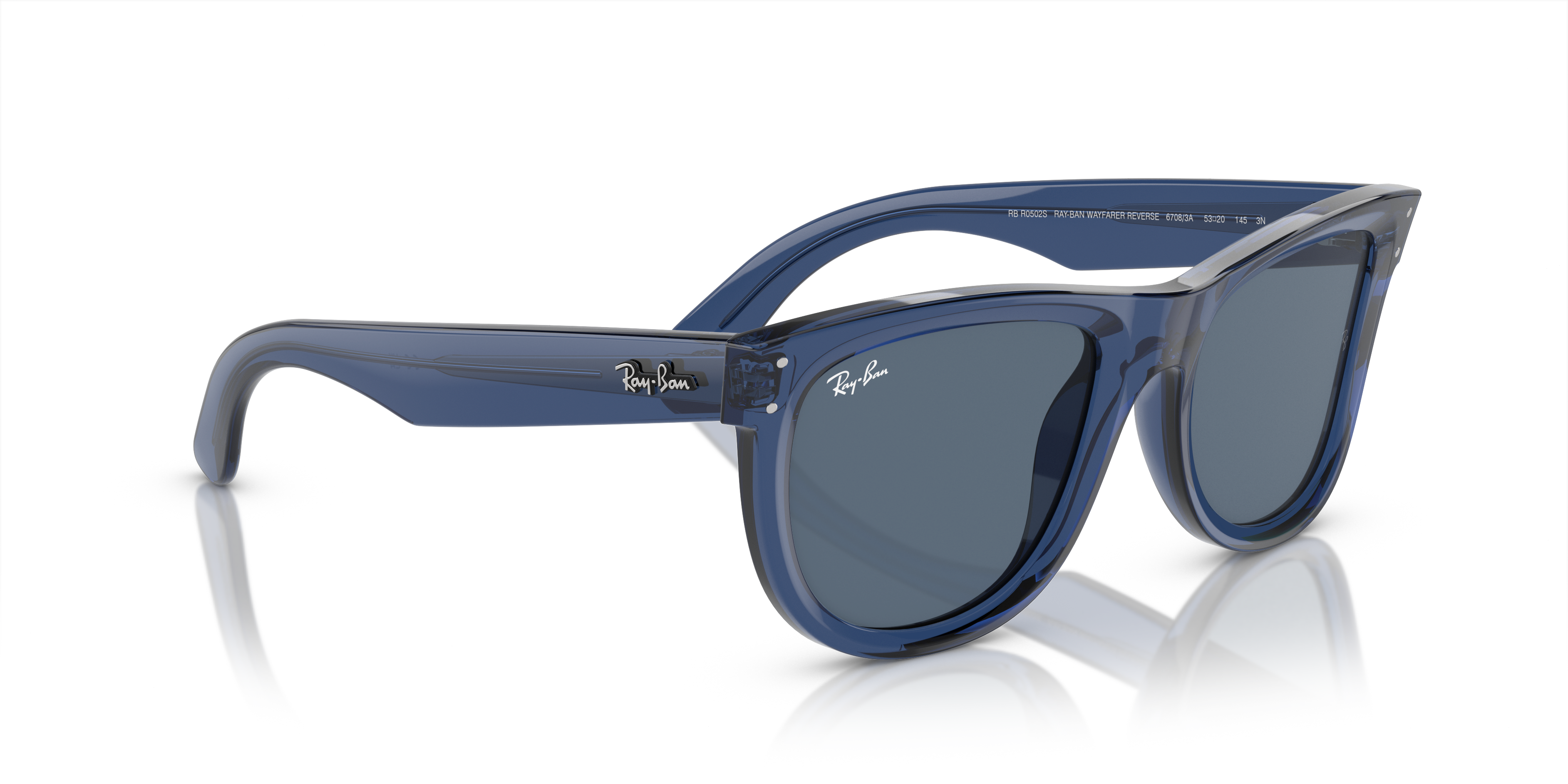 Angle_Right01 Ray-Ban Reverse 0RBR0502S 67083A Azul / Transparente