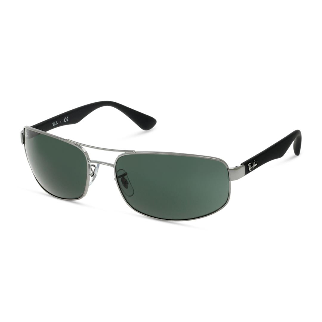 Ray-Ban RB3445 Lunettes de Soleil Homme - Rectangle Gris - Possibilité de verres correcteurs - Adapt