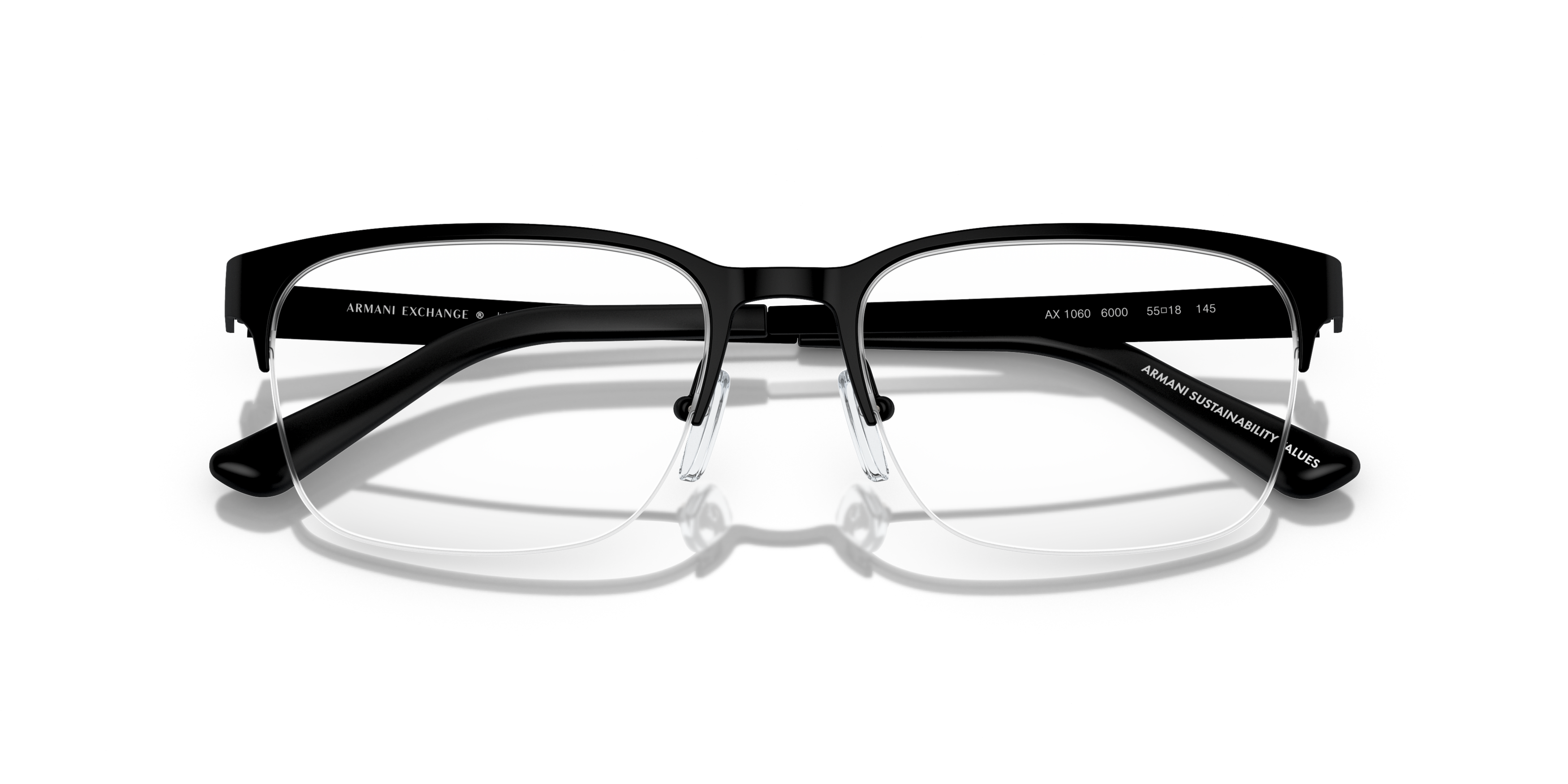 Folded Armani Exchange AX 1060 (6000) Glasses Transparent / Black