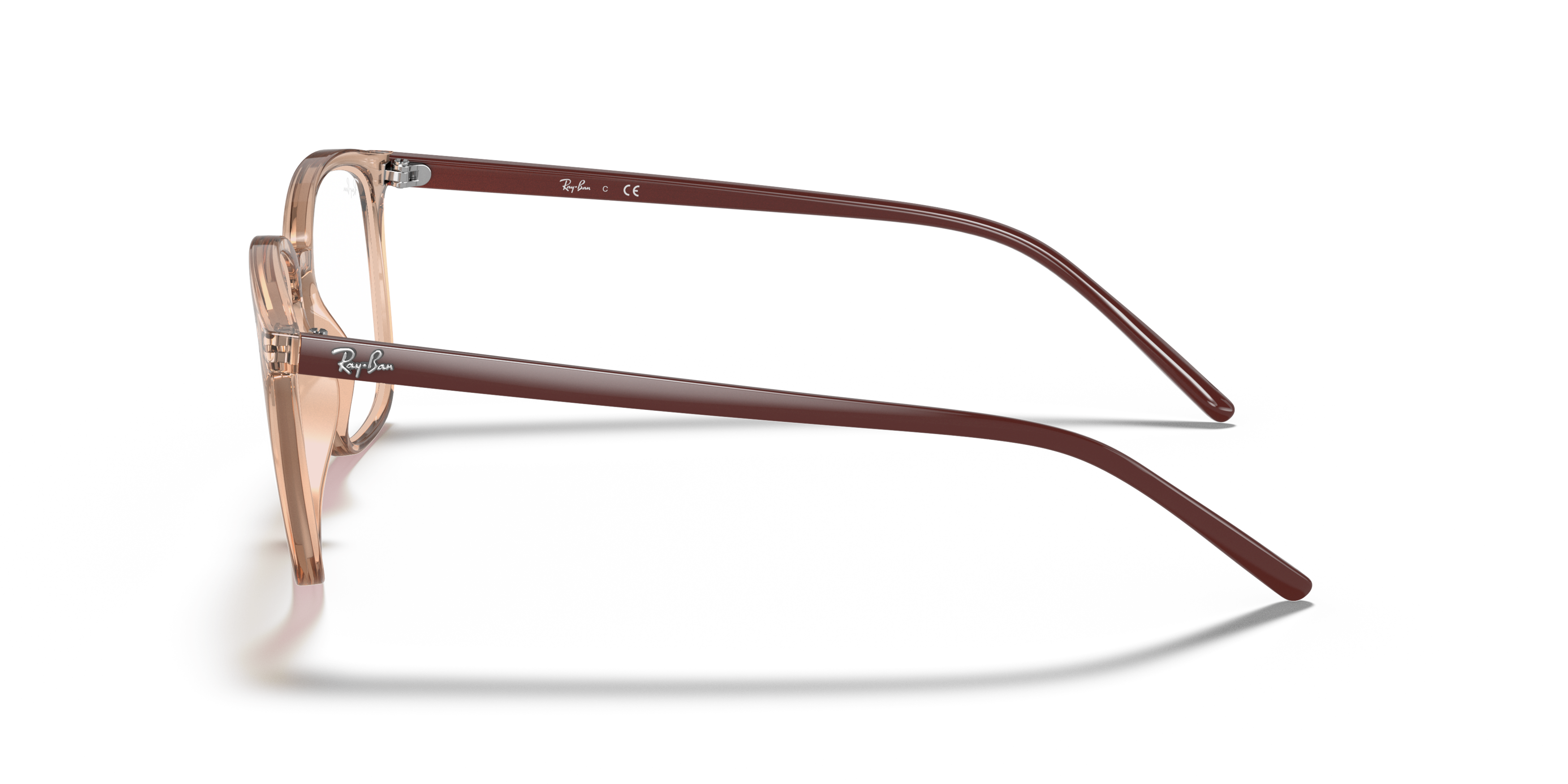 Angle_Left02 Ray-Ban RX 7185 (5940) Glasses Transparent / Brown