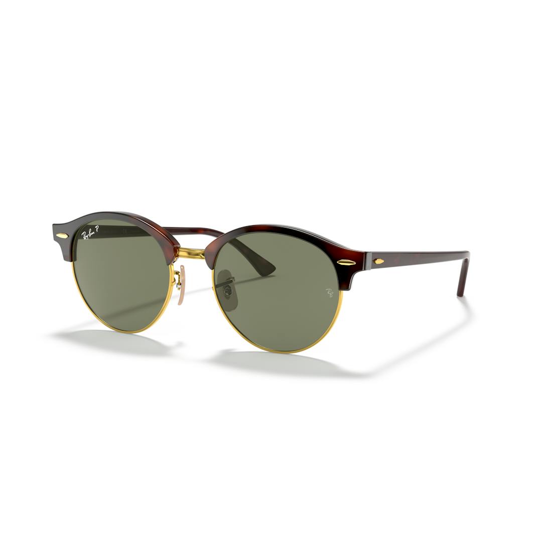 Ray-Ban Clubround RB4246 Lunettes de Soleil - Panthos Rouge Marron - Verres Polarisés - Possibilité