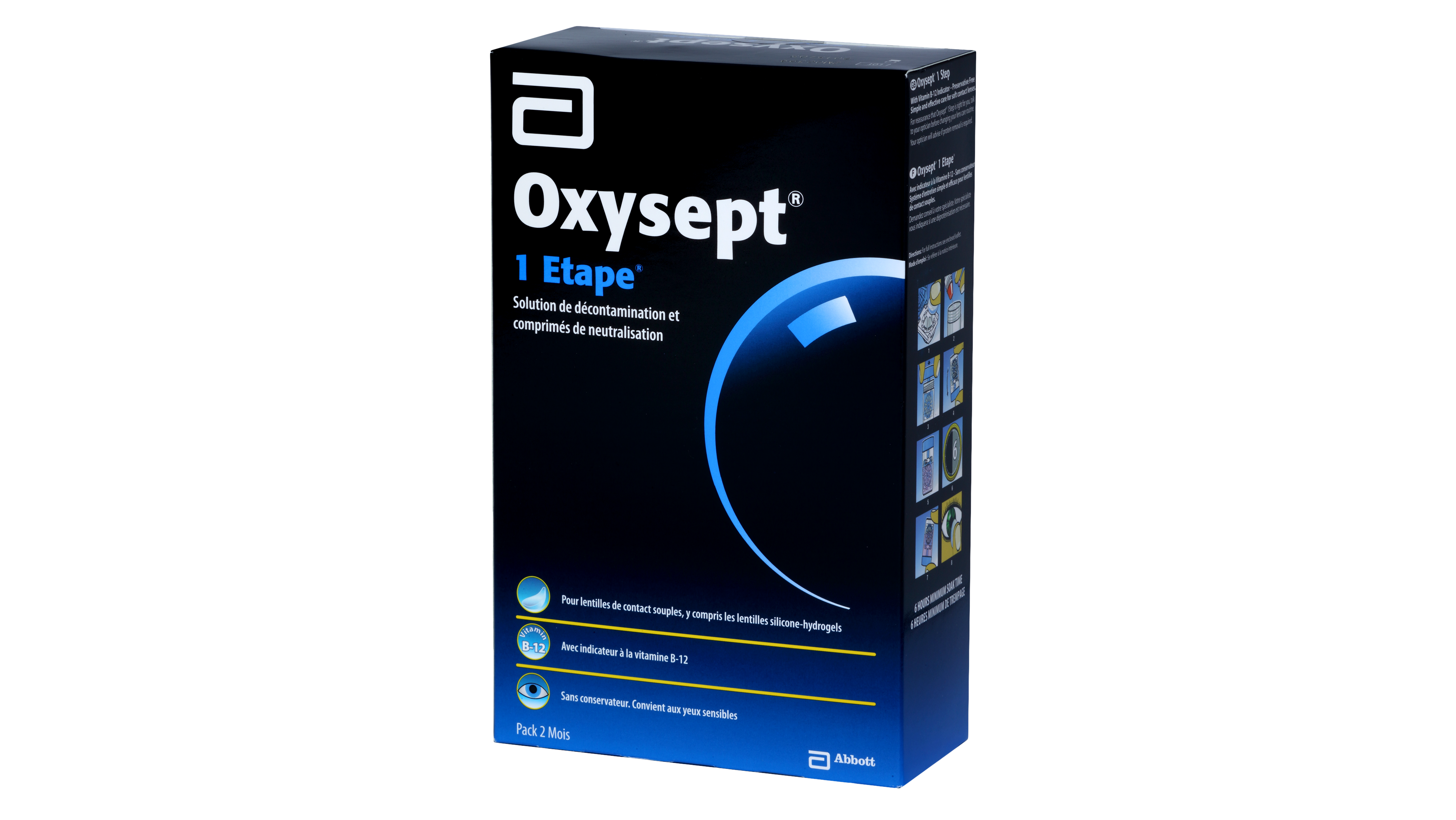 Front OXYSEPT Oxysept Pack 2 Mois - 2X300Ml + 60 Comprimés FLACON BI-PACK (…)