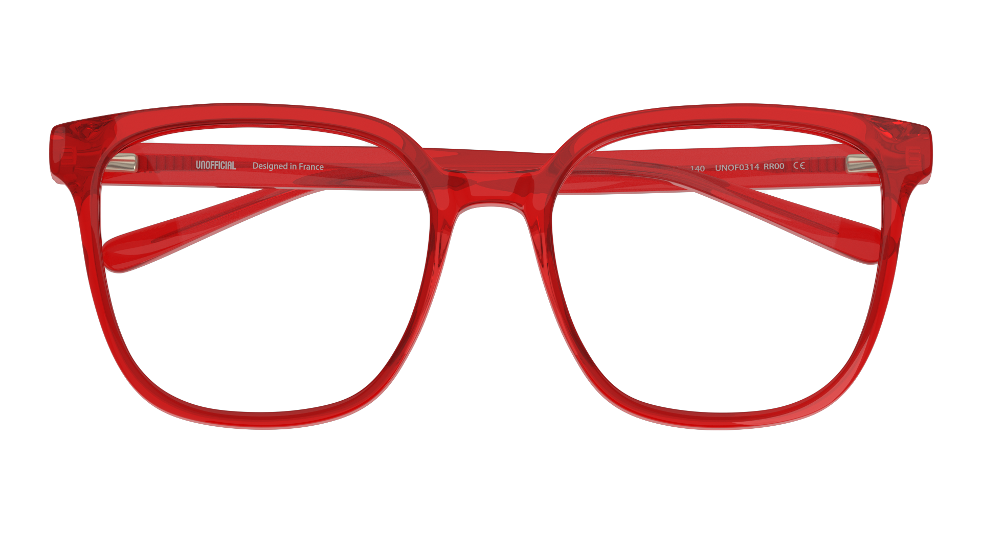 Folded Unofficial UNOF0314 (RR00) Glasses Transparent / Red