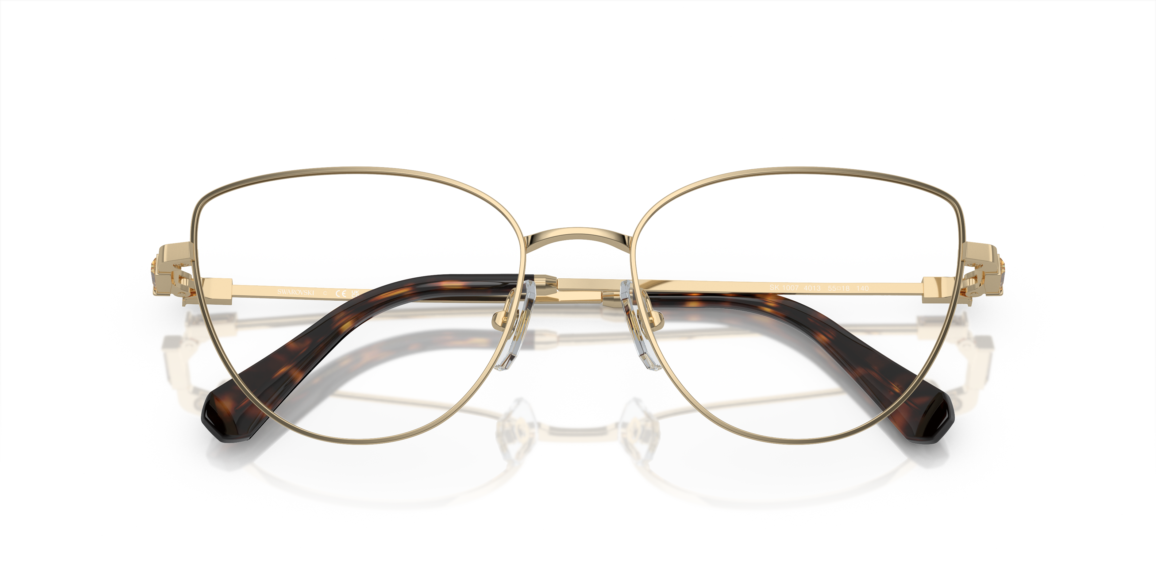 Folded Swarovski SK 1007 Glasses Transparent / Gold