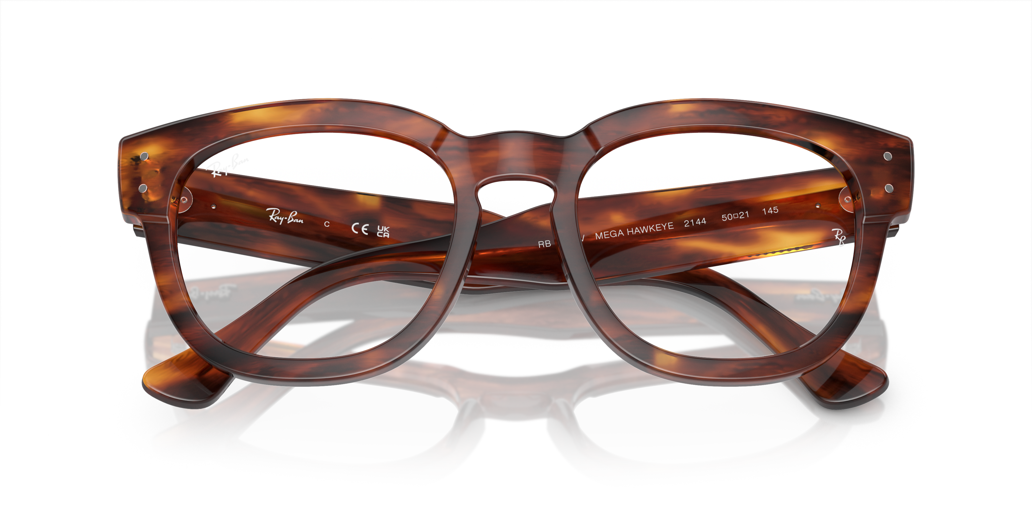 Folded Ray-Ban Mega Hawkeye RX 0298 Glasses Transparent / Havana