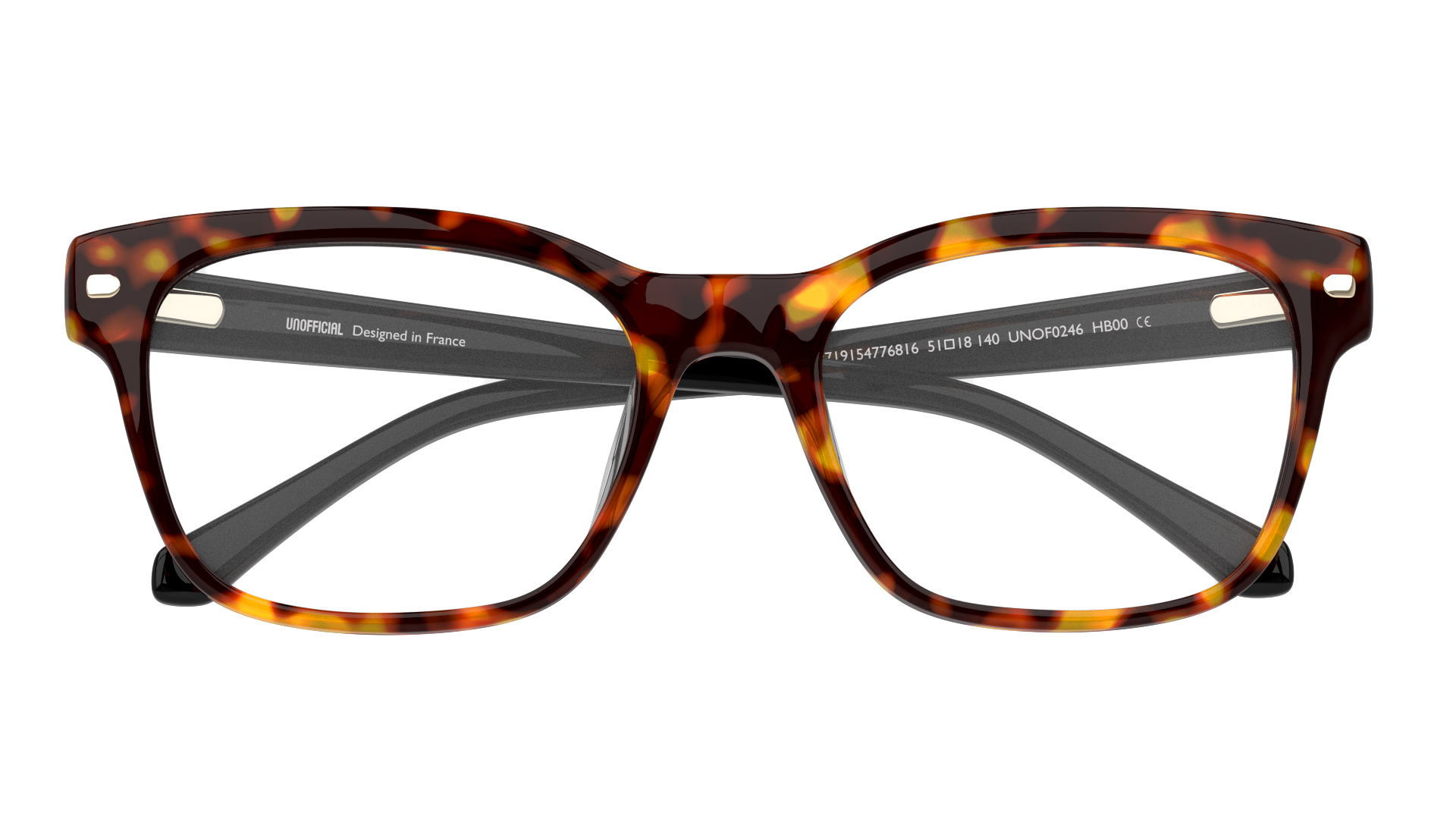 Folded Unofficial UNOF0246 Glasses Transparent / Tortoise Shell