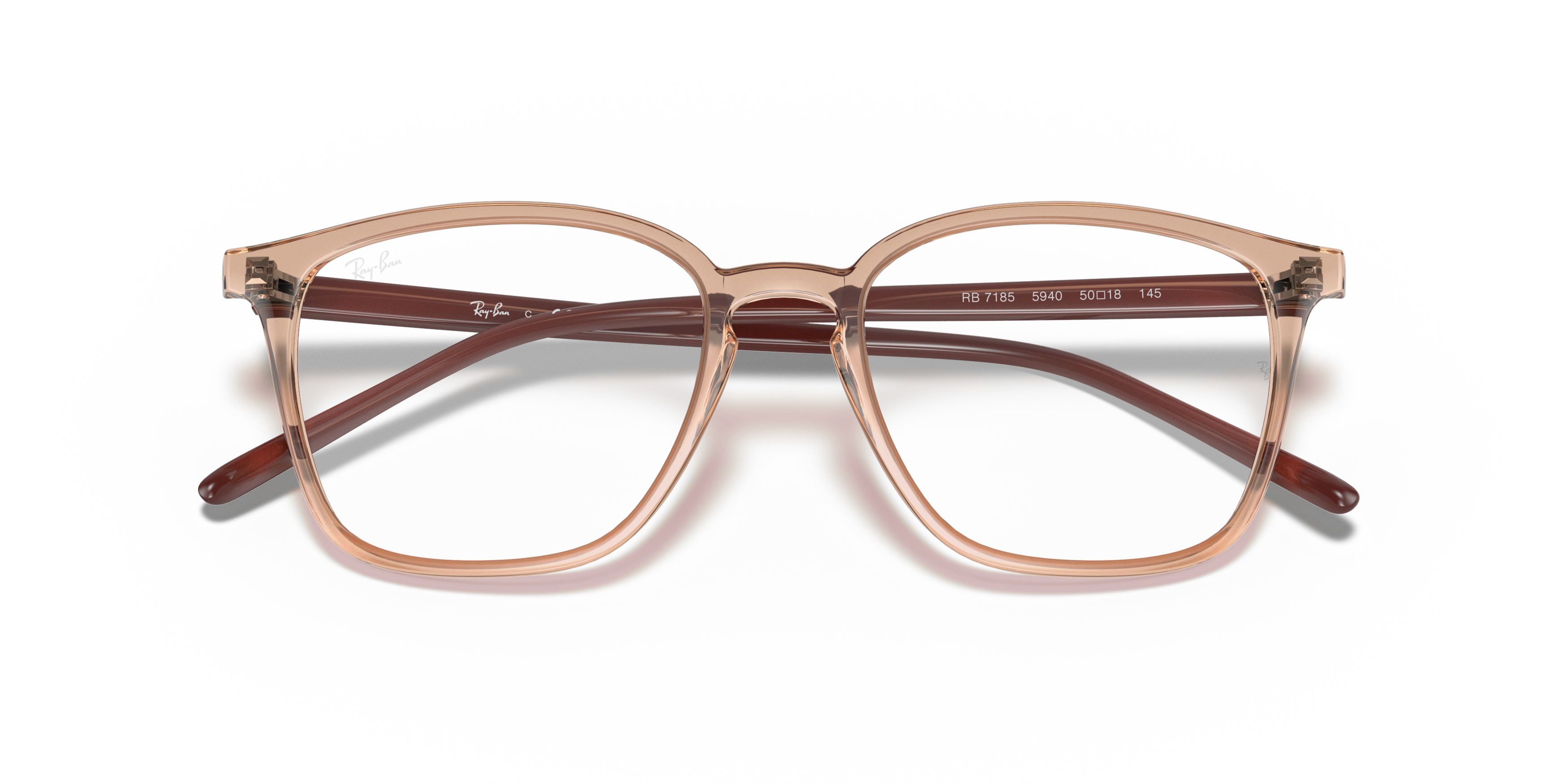 Folded Ray-Ban RX 7185 (5940) Glasses Transparent / Transparent, Brown