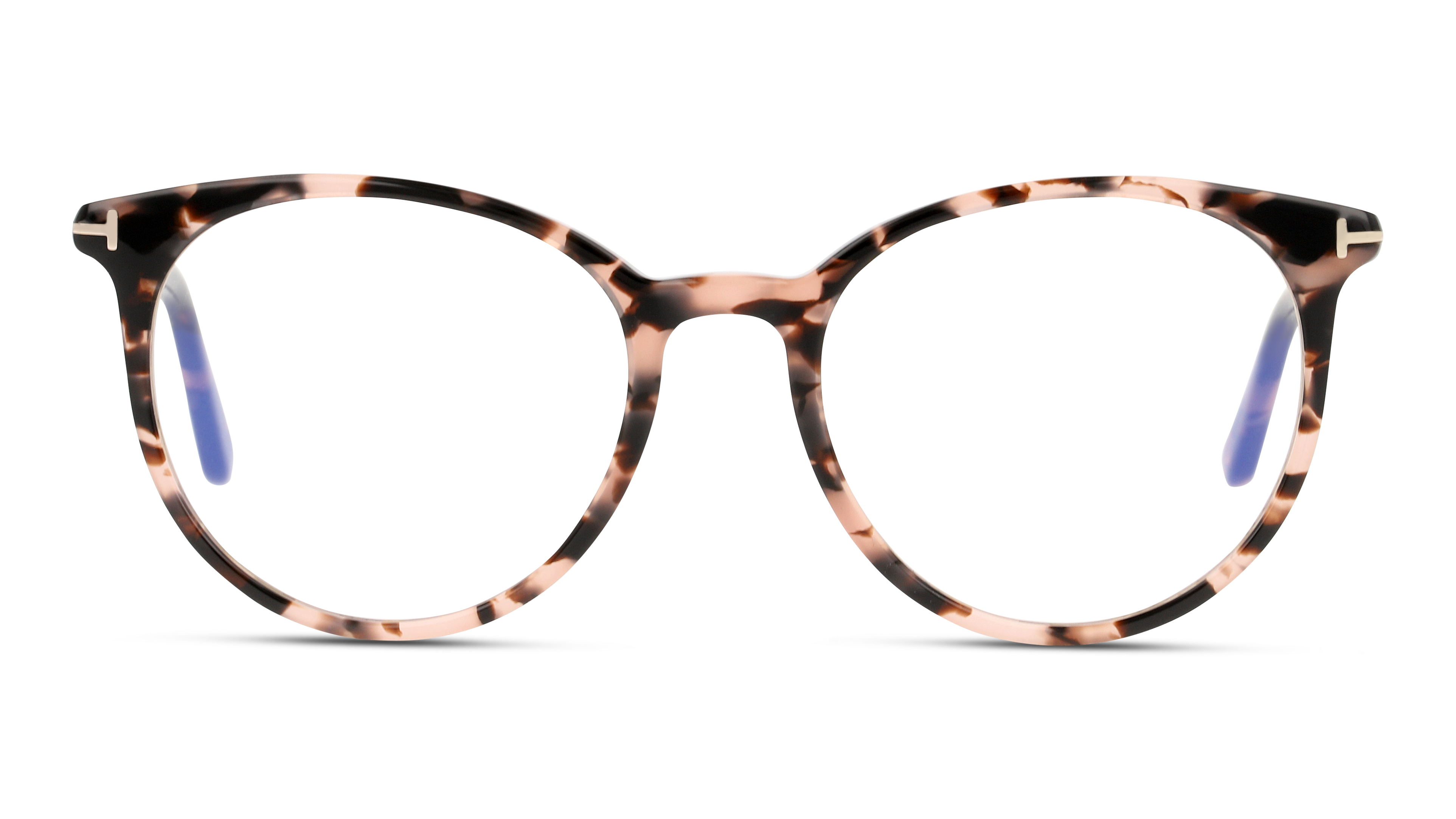 Front Tom Ford FT 5575-B Glasses Transparent / Havana