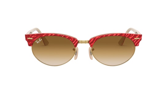 Ray-Ban Clubmaster Oval RB3946 130851 Bruin / Rood, Beige