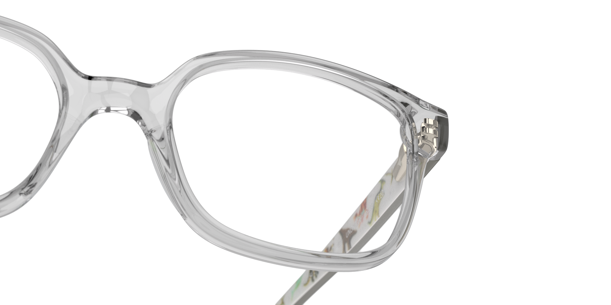 Detail01 Unofficial UN OK0066 (GE00) Children's Glasses Transparent / Grey