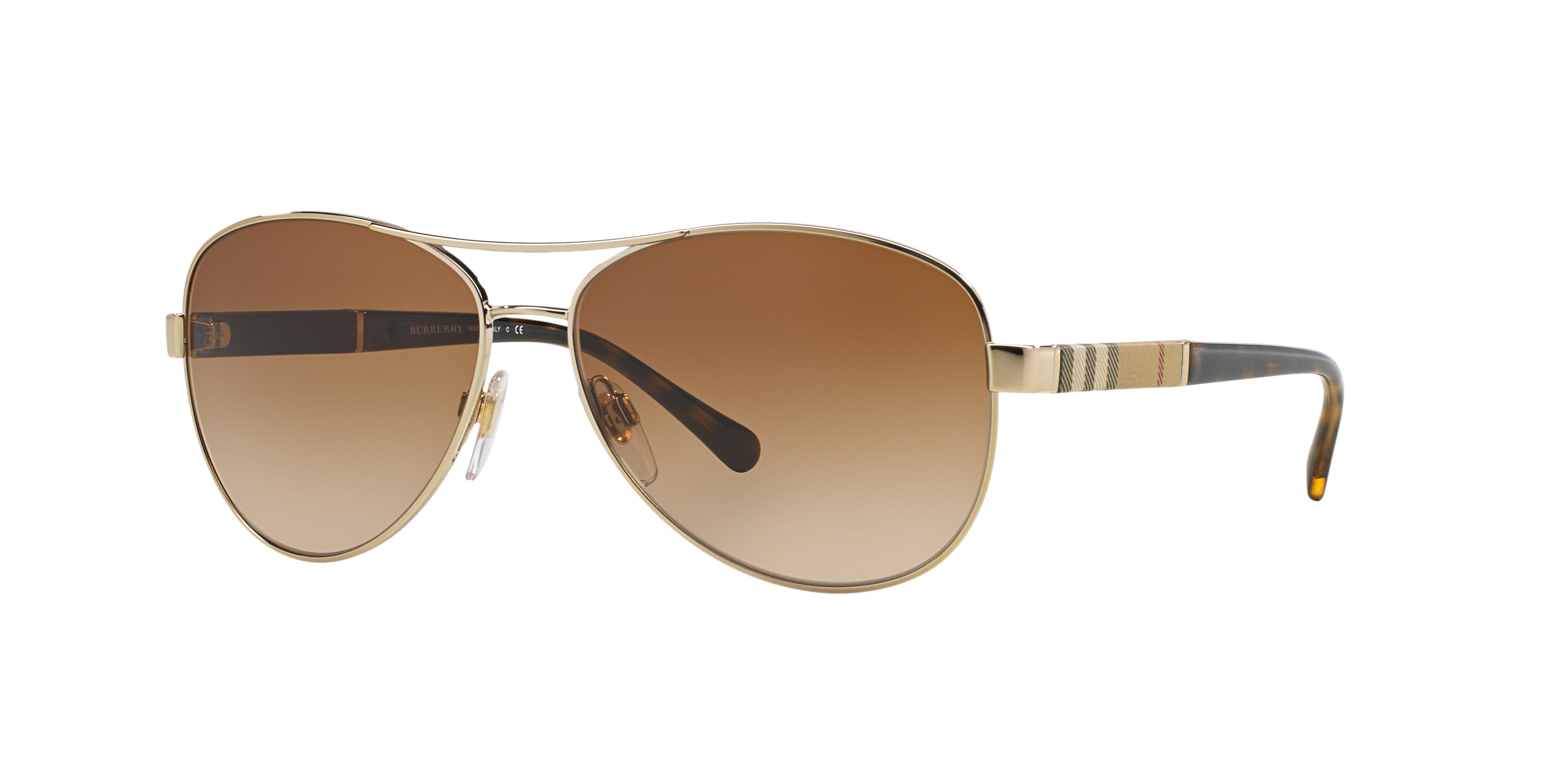 Angle_Left01 Burberry BE 3080 Sunglasses Brown / Gold