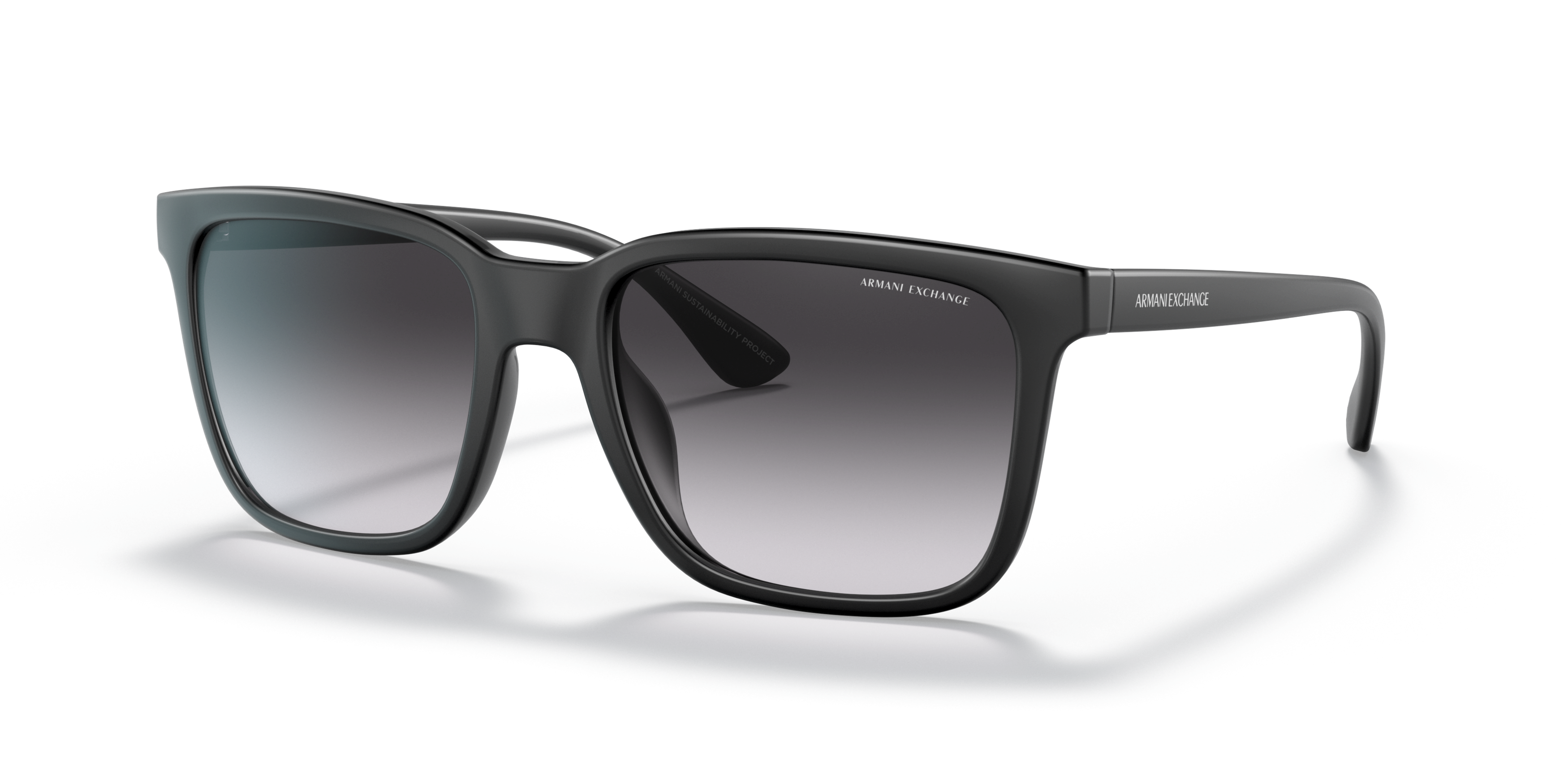 Angle_Left01 Armani Exchange AX 4112SU Sunglasses Grey / Black
