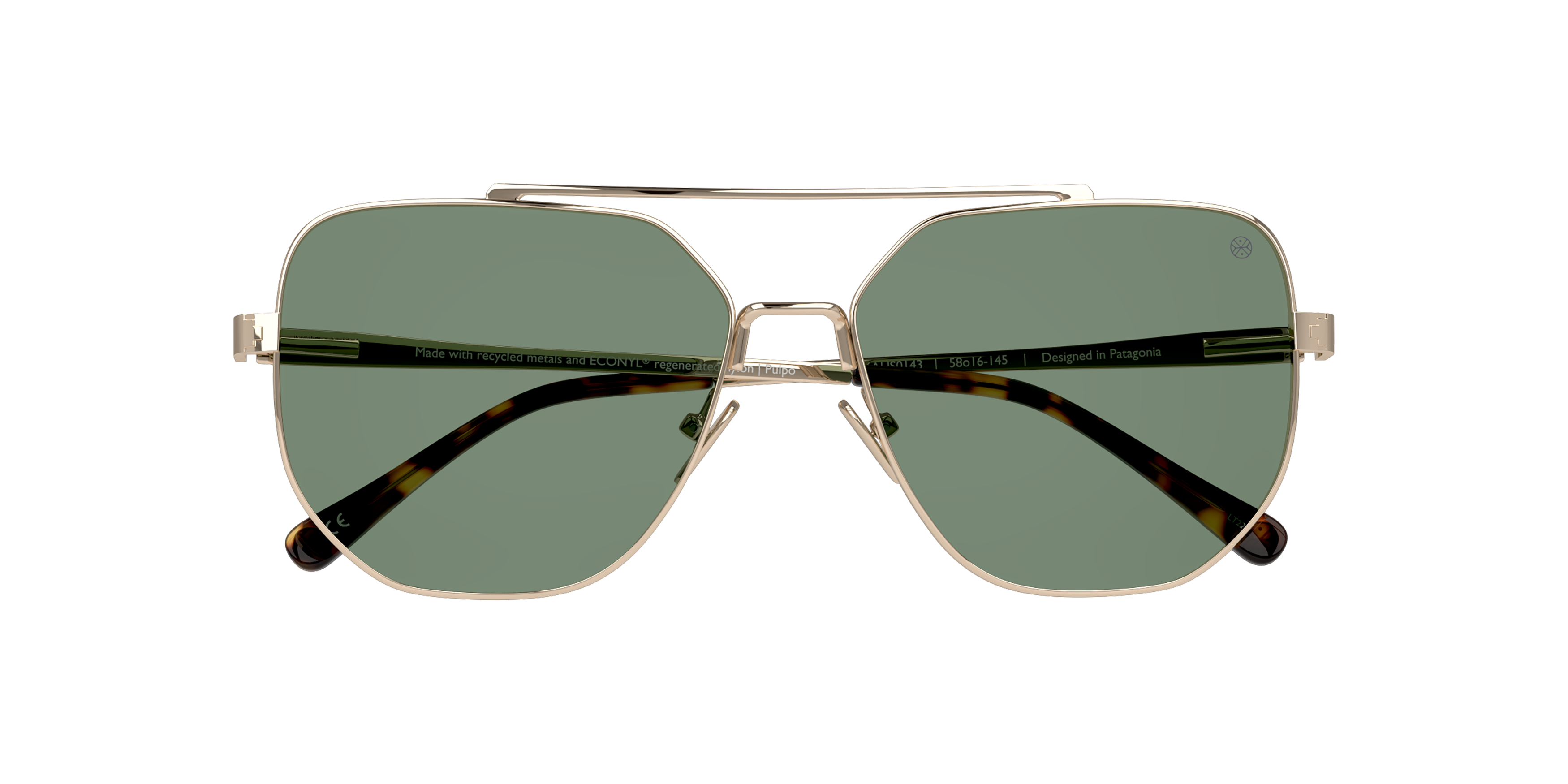 Folded Karun KA US0143 (Gold) Sunglasses Green / Gold