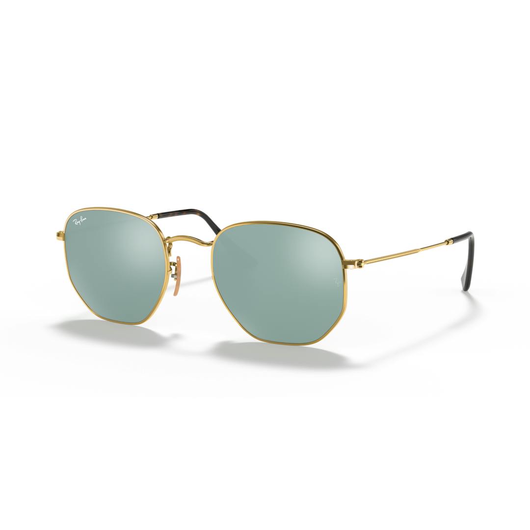 Ray-Ban Hexagonal RB3548N Lunettes de Soleil Homme - Doré Gris - Possibilité de verres correcteurs -