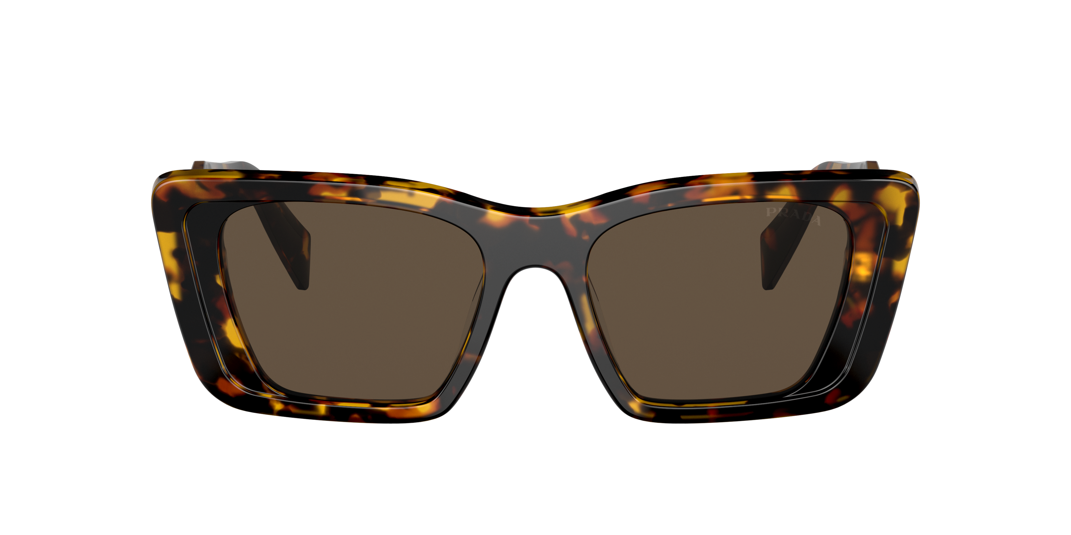Front Prada PR 08YS (01V8C1) Sunglasses Brown / Havana