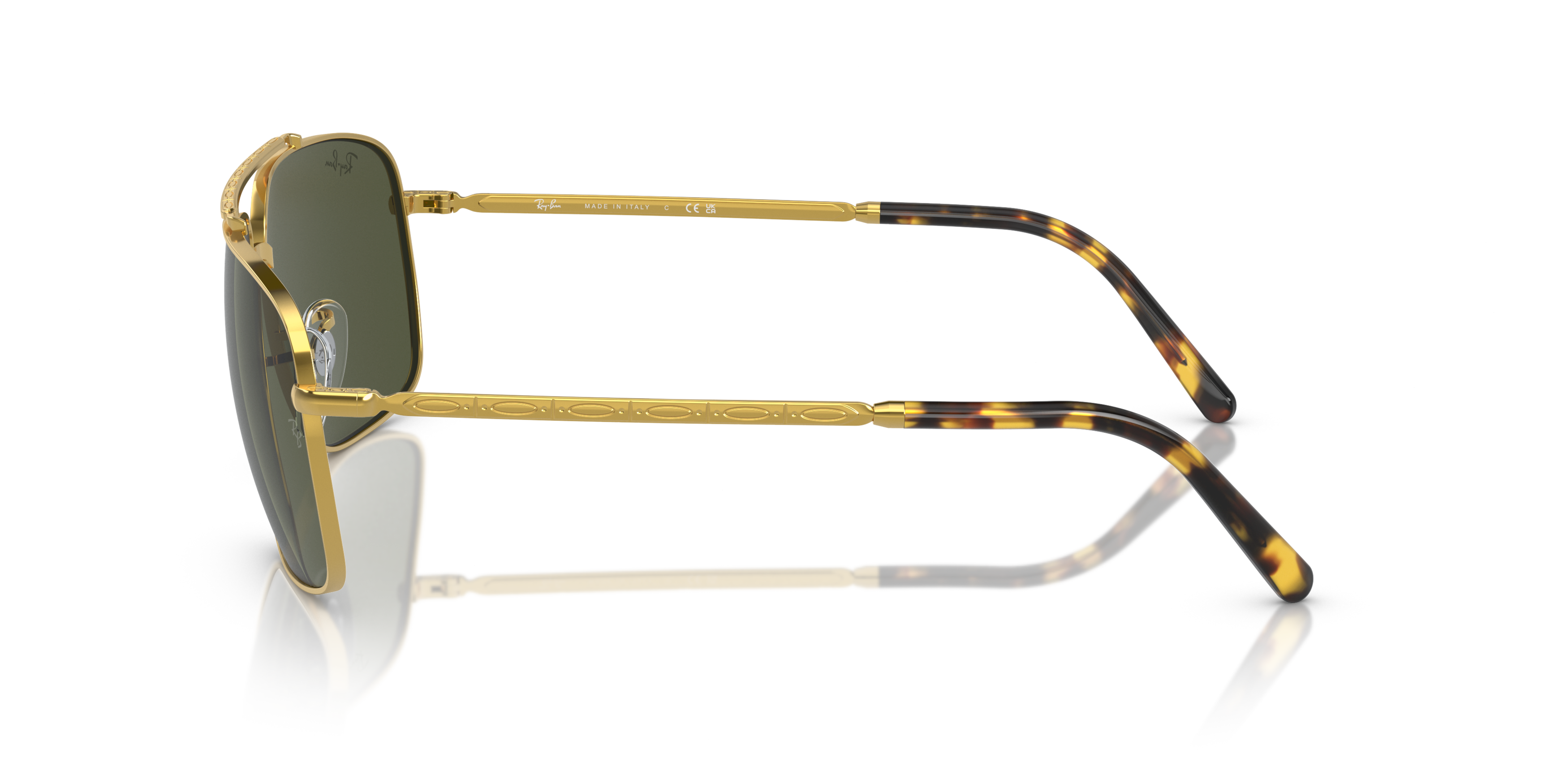 Angle_Left02 Ray-Ban RB 3796 Sunglasses Green / Gold