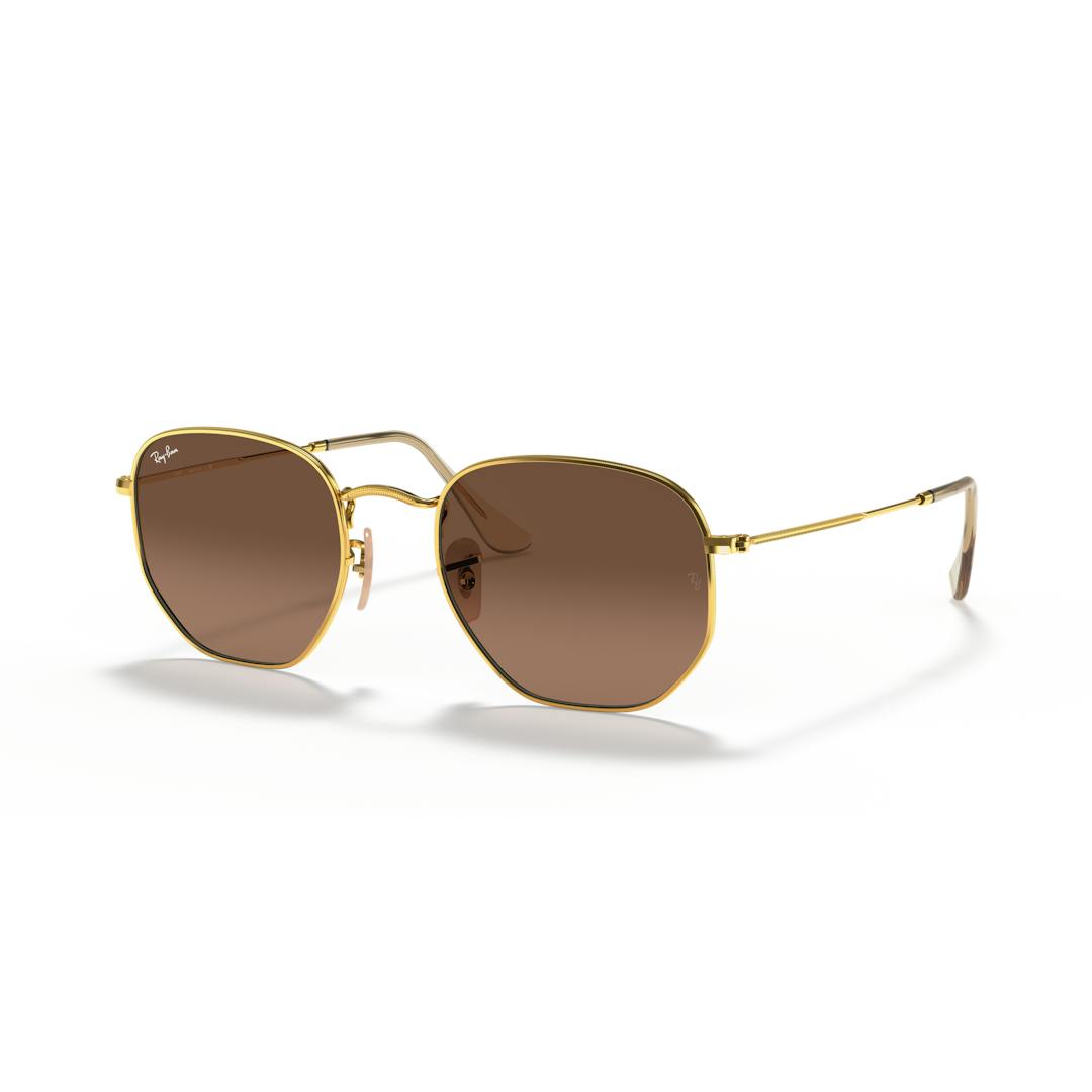 Ray-Ban Hexagonal RB3548N Lunettes de Soleil Homme - Hexagonale Doré - Possibilité de verres correct
