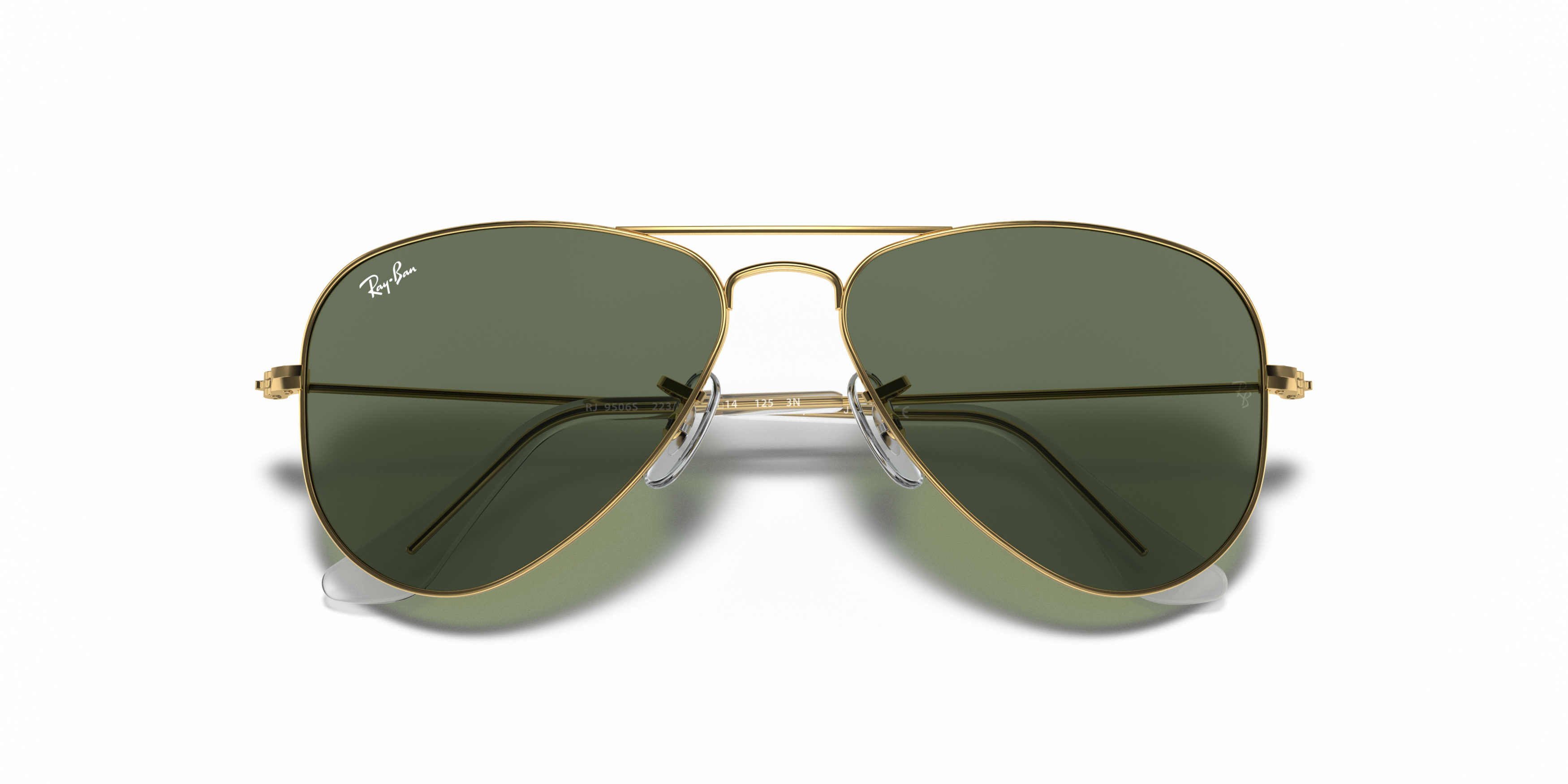 Folded Ray-Ban RJ9506S Children's Sunglasses Green / Gold