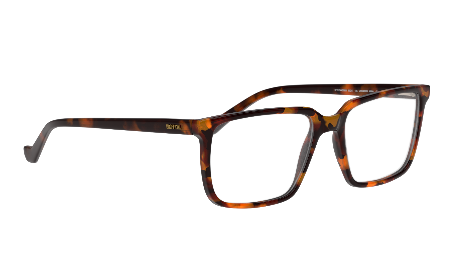 Angle_Right01 Unofficial UNOM0280 (HH00) Glasses Transparent / Havana