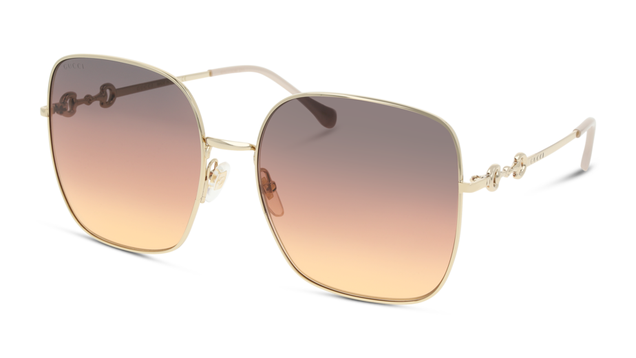 Angle_Left01 Gucci GG 0879S (004) Sunglasses Brown / Rose Gold