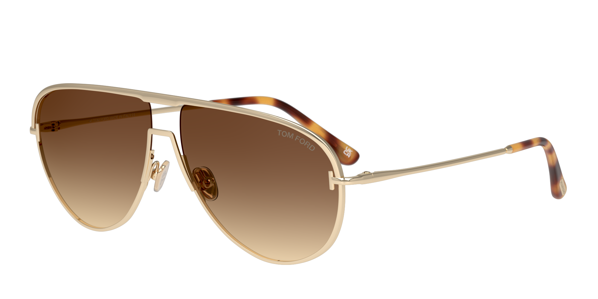 Angle_Left01 Tom Ford Theo FT0924 Sunglasses Brown / Gold