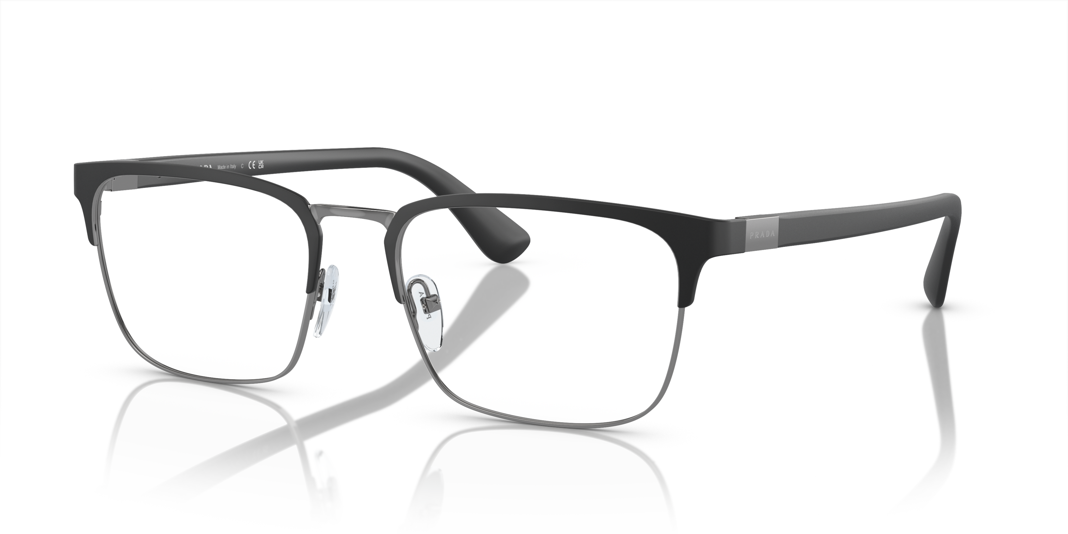 Angle_Left01 Prada PR 54TV (1BO1O1) Glasses Transparent / Black