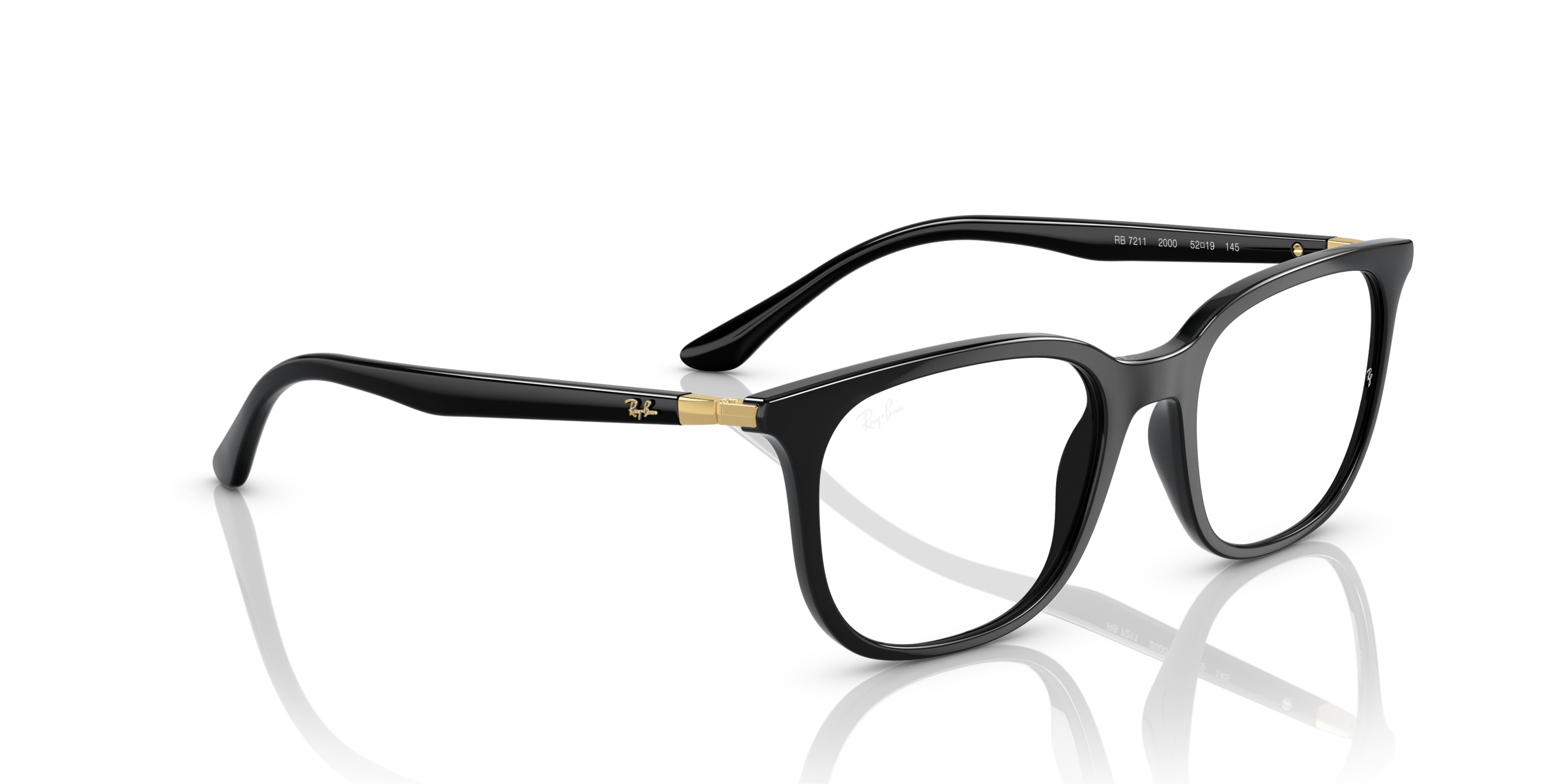 Angle_Right01 Ray-Ban RX 7211 Glasses Transparent / Black