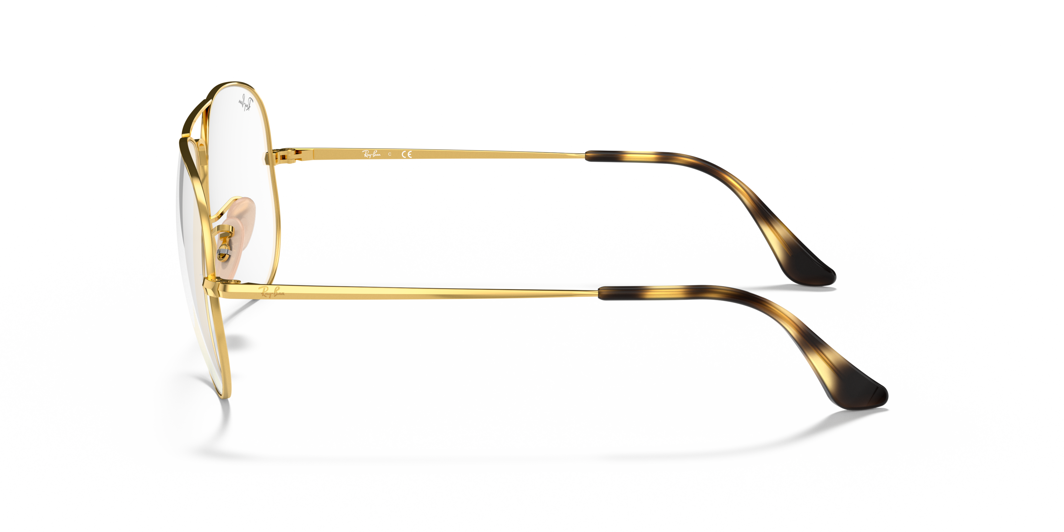 Angle_Left02 Ray-Ban Aviator RX 6489 (2500) Glasses Transparent / Gold