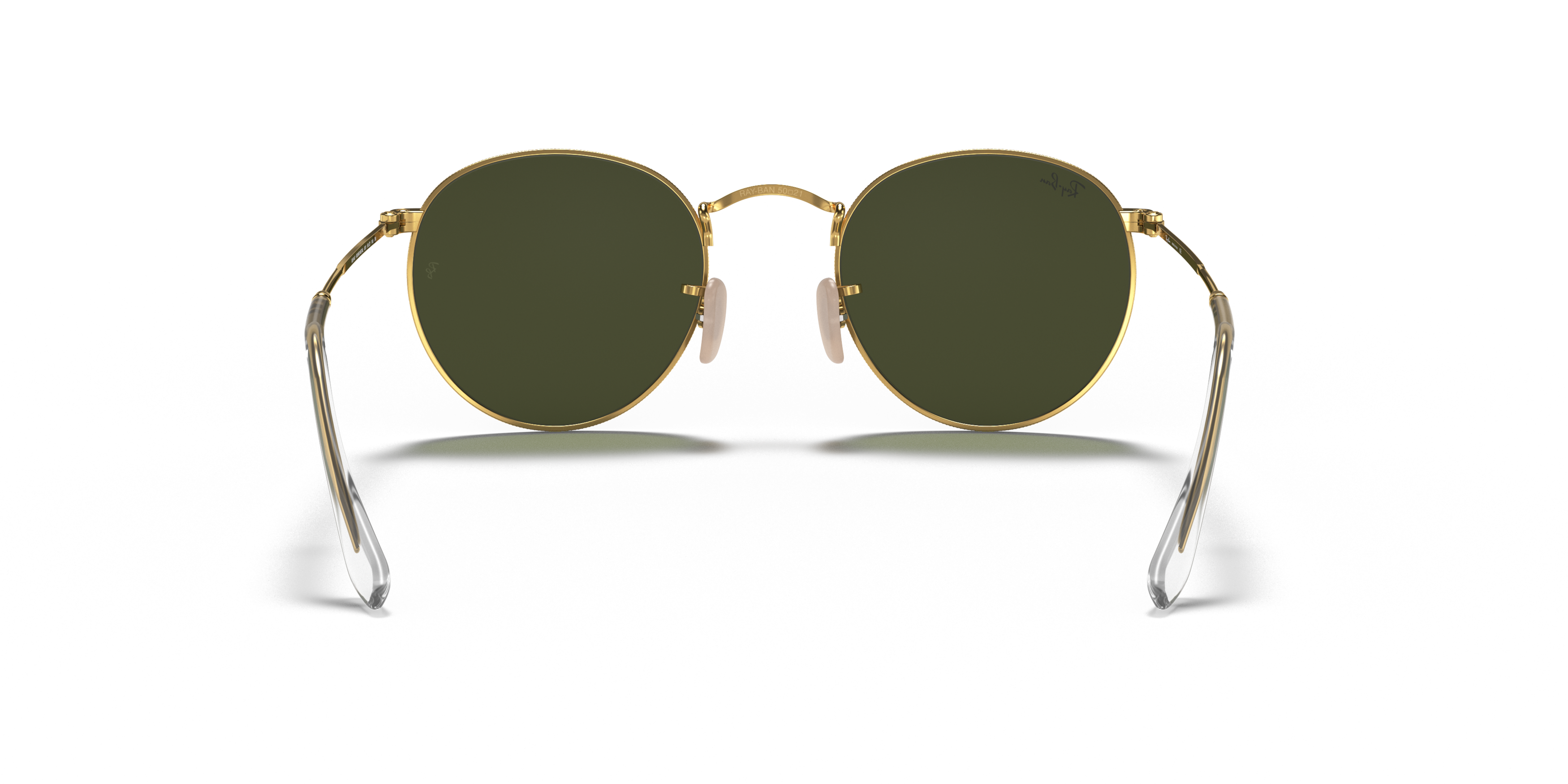 Detail02 Ray-Ban Round RB 3447 (001) Sunglasses Green / Gold