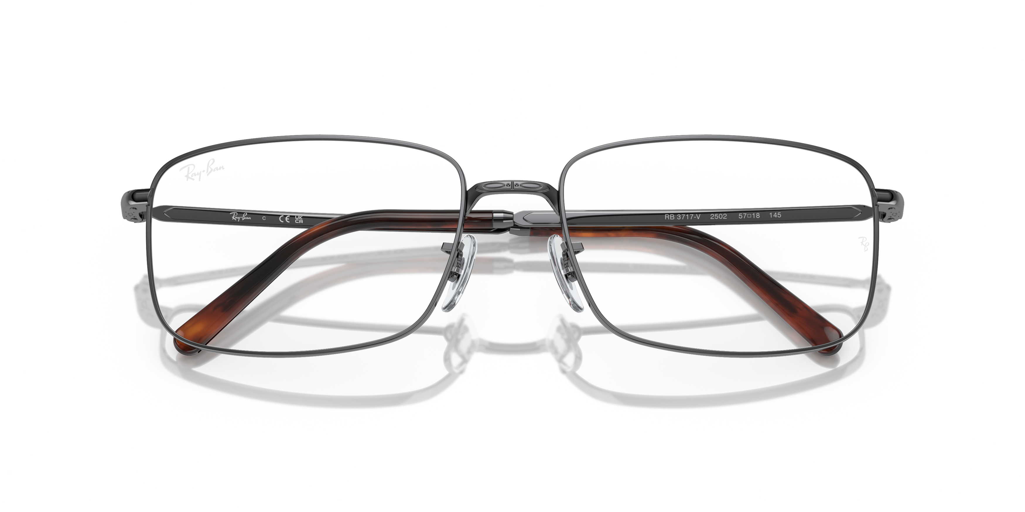 Folded Ray-Ban RX 3717V Glasses Transparent / Grey