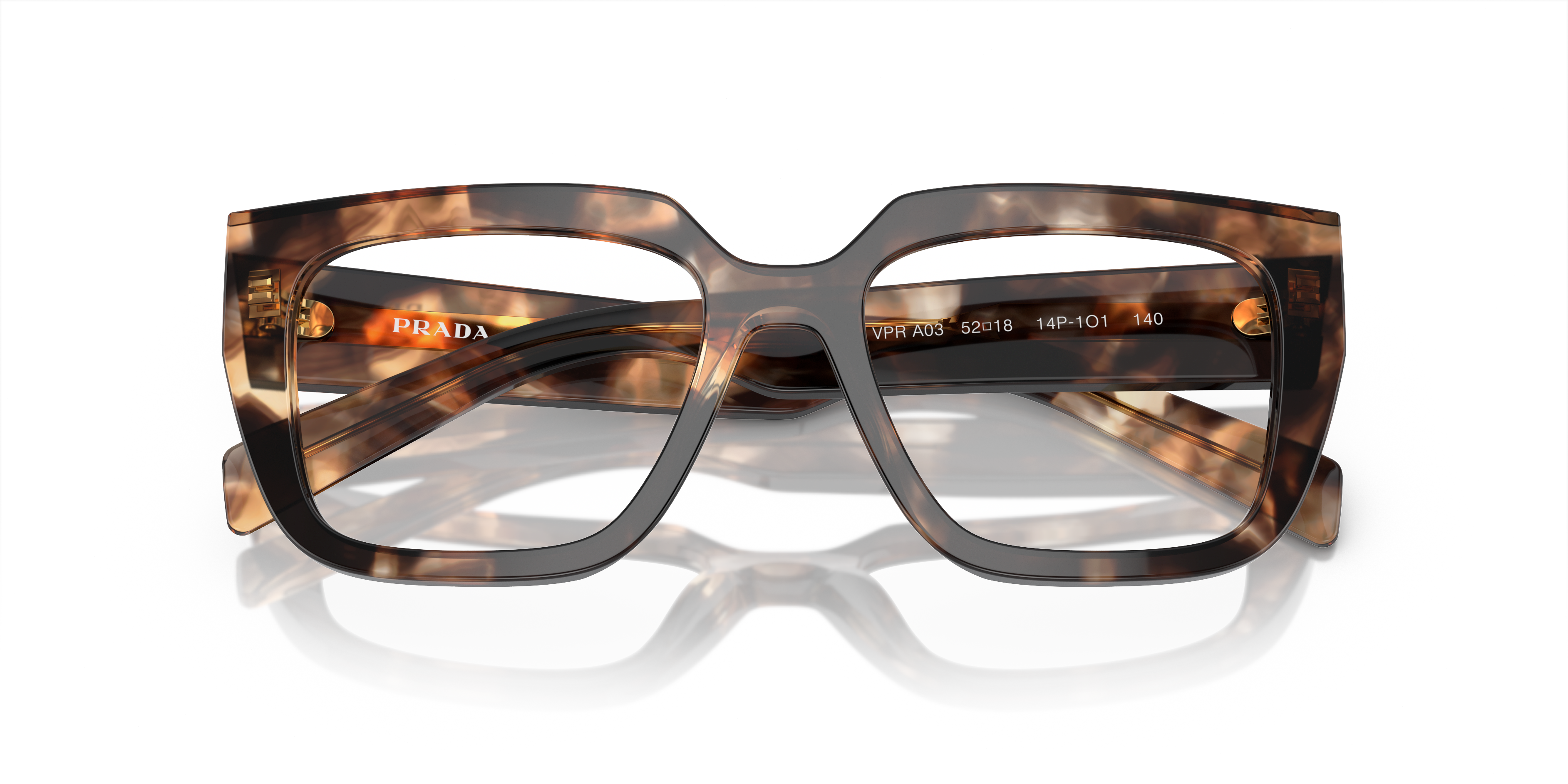 Folded Prada PR A03V Glasses Transparent / Brown