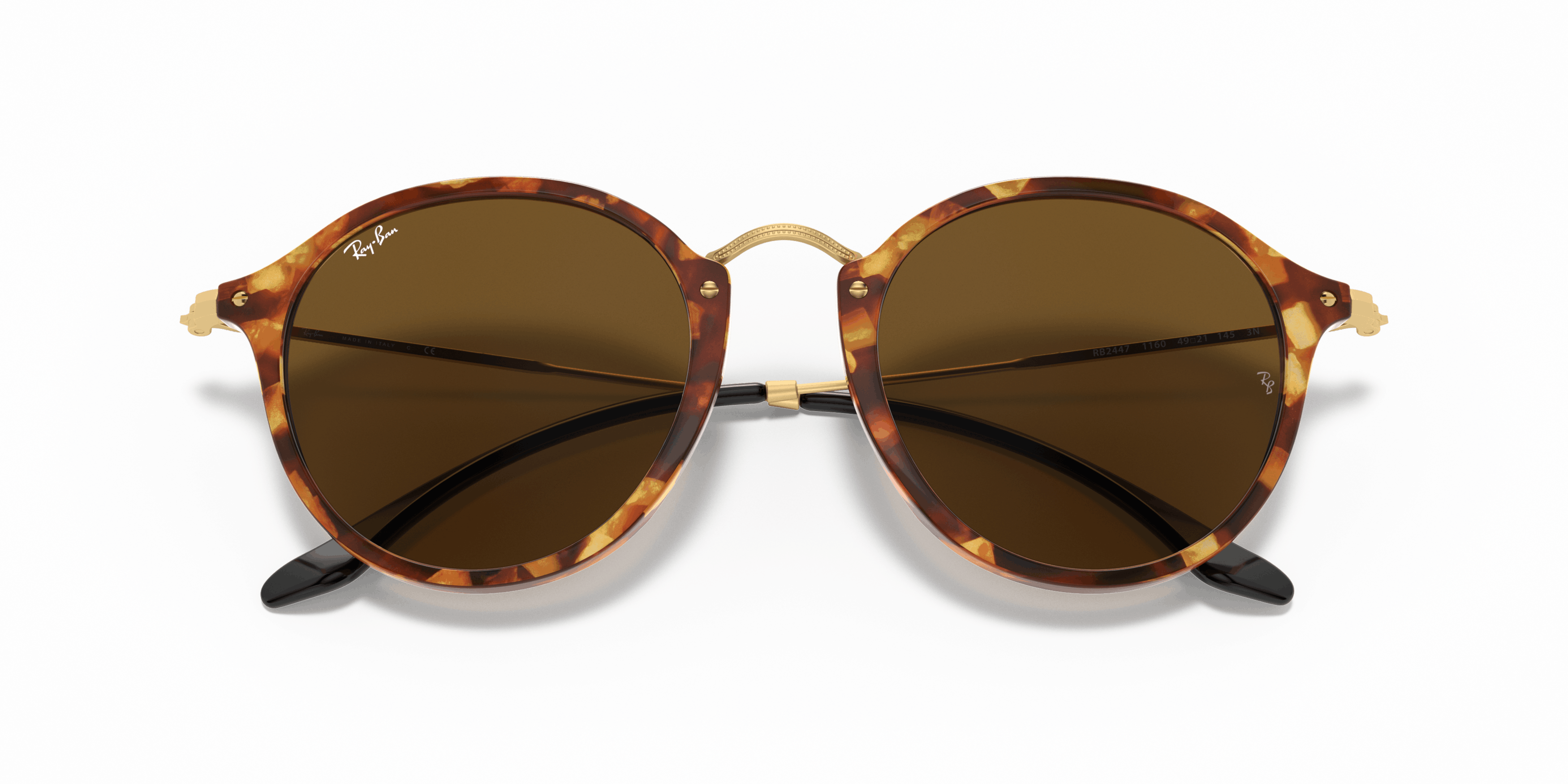 Folded, Ray-Ban Round Fleck RB2447 1160