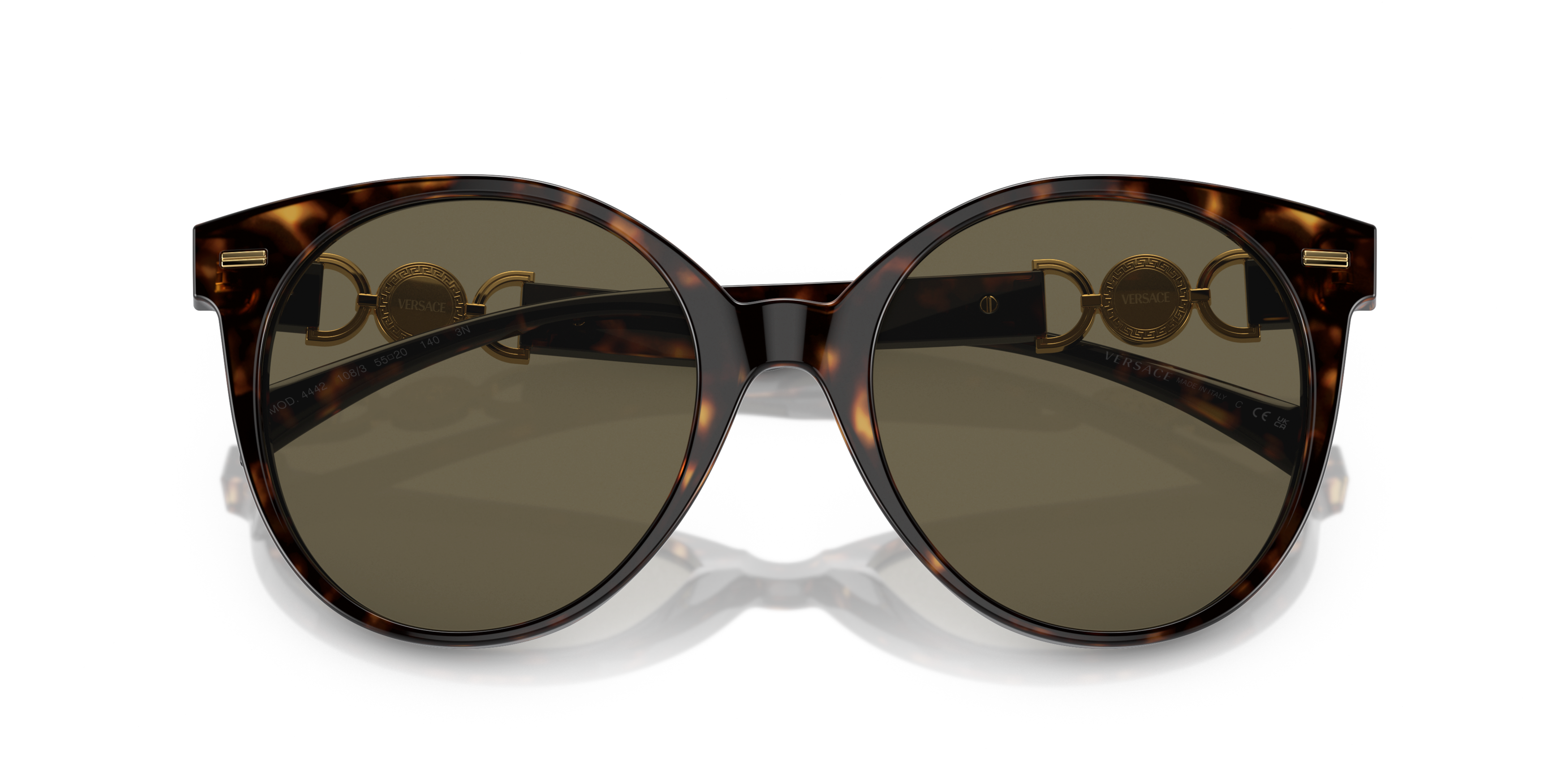 Folded Versace VE 4442 (108/3) Sunglasses Brown / Havana