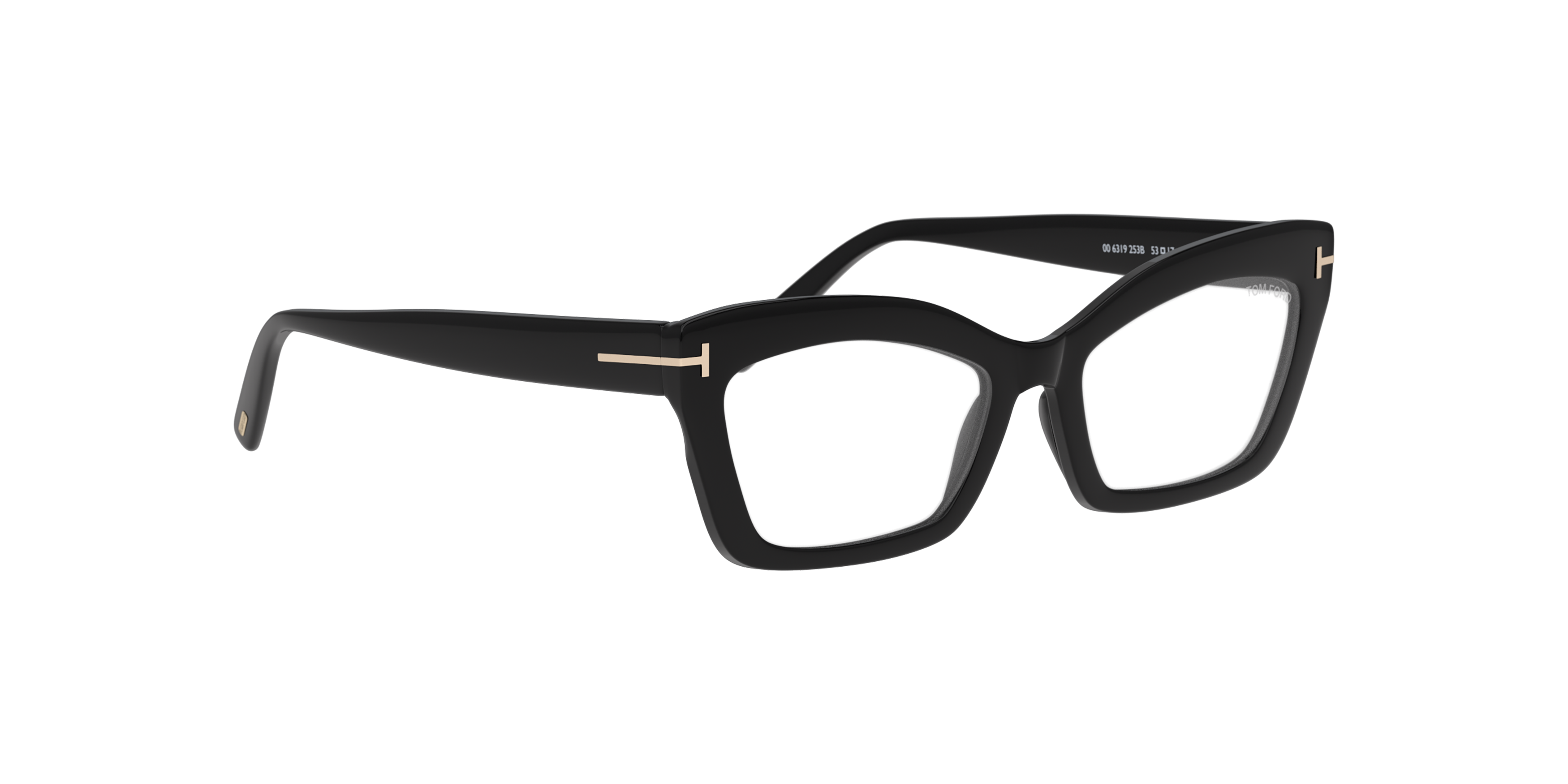 Angle_Right01 Tom Ford FT 5766-B (001) Glasses Transparent / Black