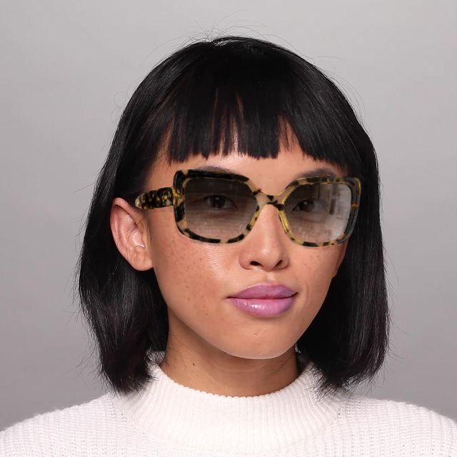 On_Model_Female03 Miu Miu MU 09VS (03I09B) Sunglasses Violet / Transparent, Clear