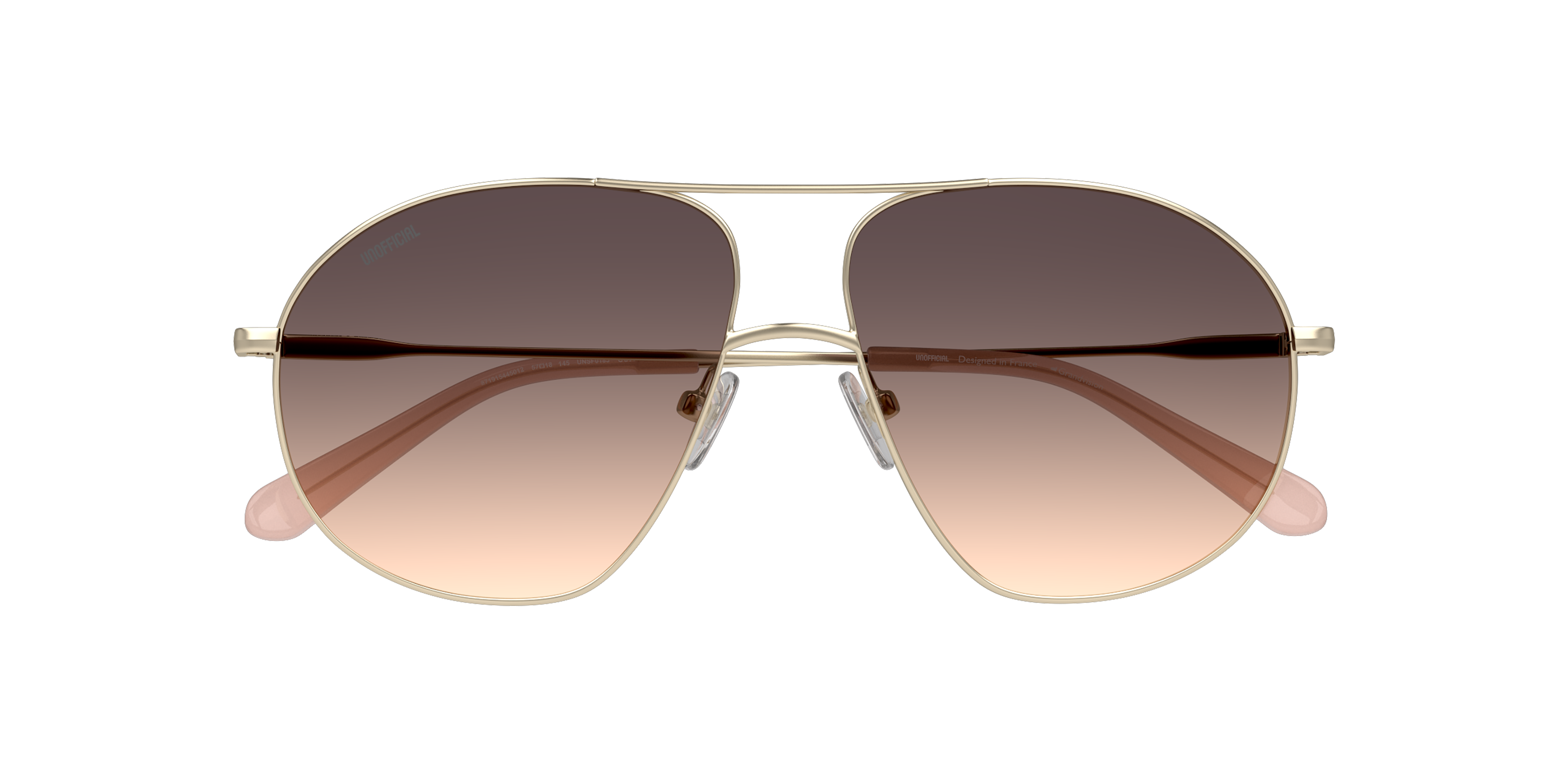 Folded Unofficial UNSF0183 Sunglasses Pink / Gold