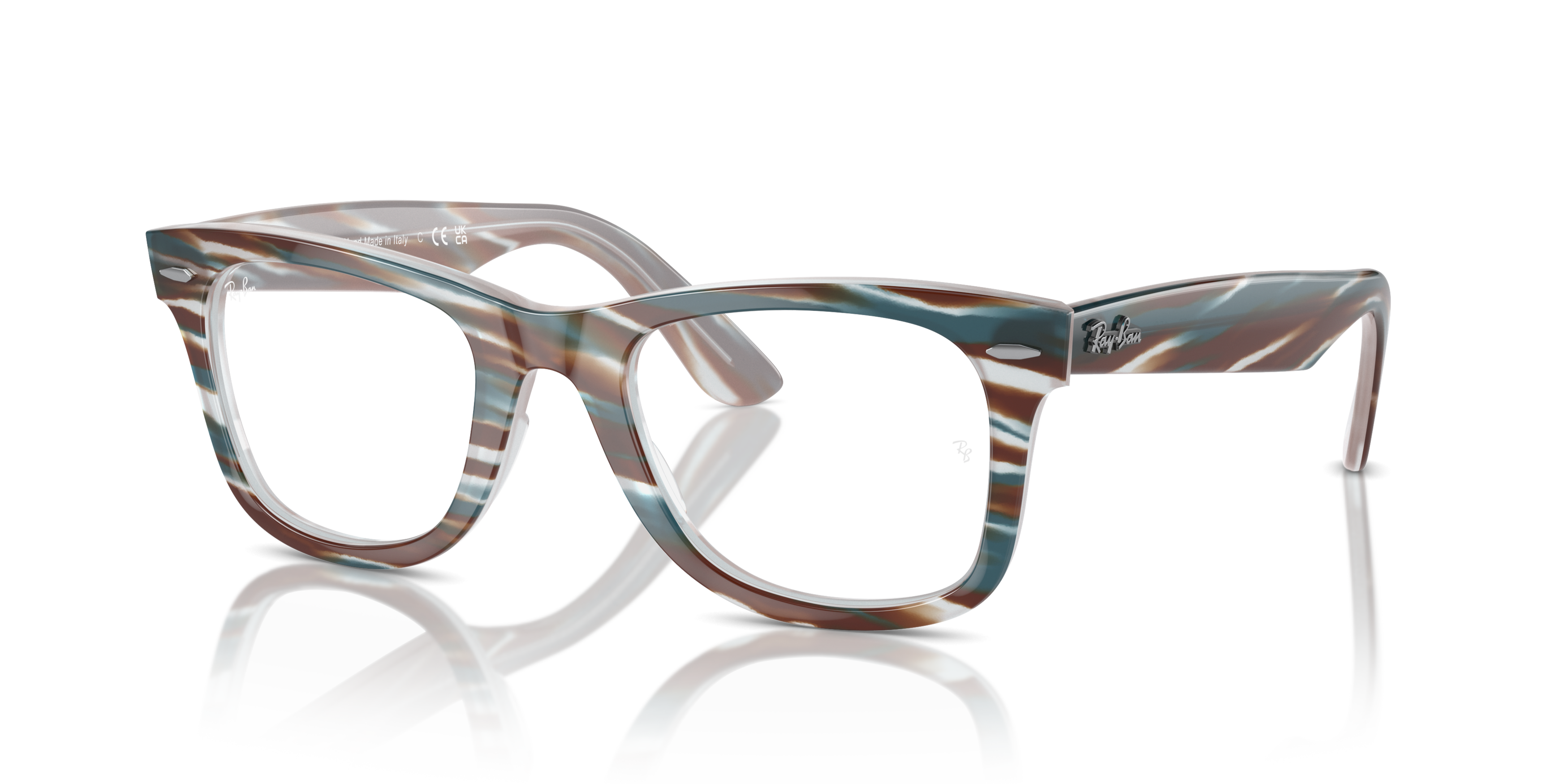 Detail05 Ray-Ban Wayfarer Ease Change RX 4340V Glasses Transparent / Photochromic, Blue
