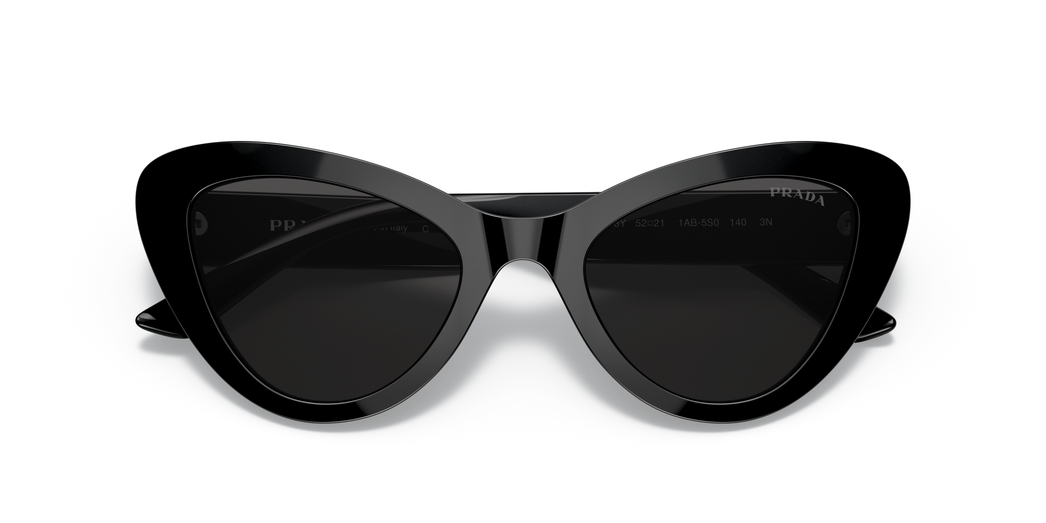 Folded Prada PR 13YS (1AB5S0) Sunglasses Grey / Black