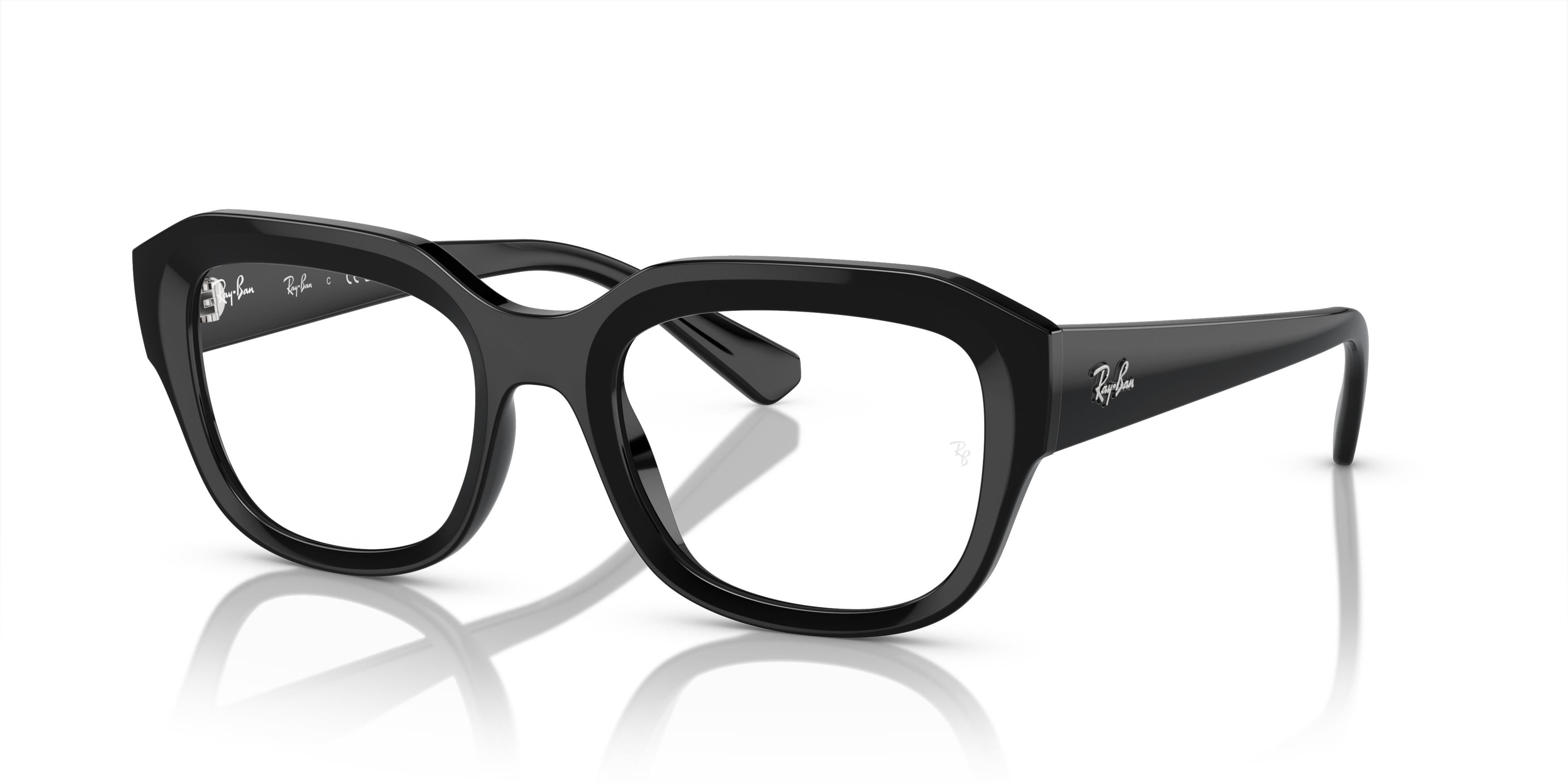 Angle_Left01 Ray-Ban RX 7225 Glasses Transparent / Black