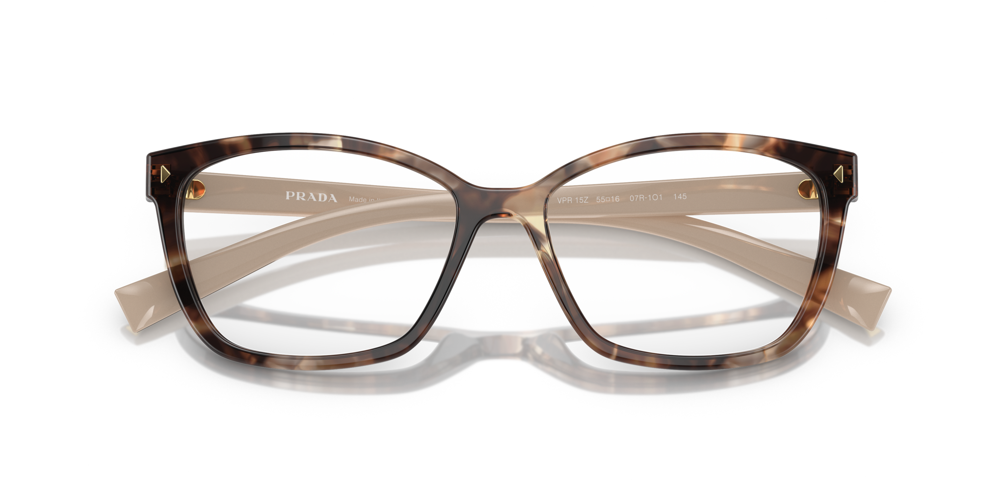 Folded Prada PR 15ZV Glasses Transparent / Havana