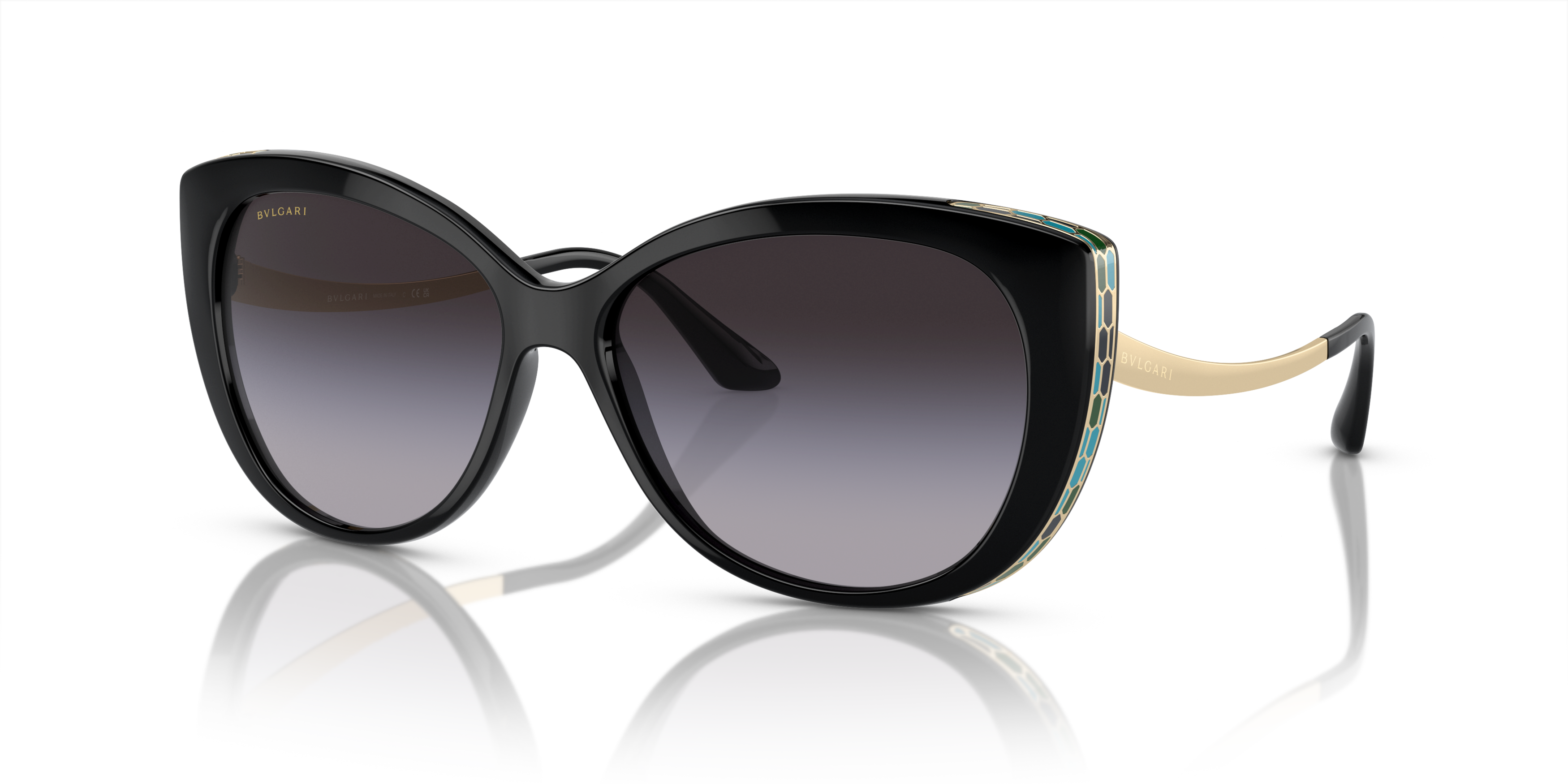 Bvlgari BV6165 Sunglasses - Pale Gold / Brown Gradient - Tortoise+Black