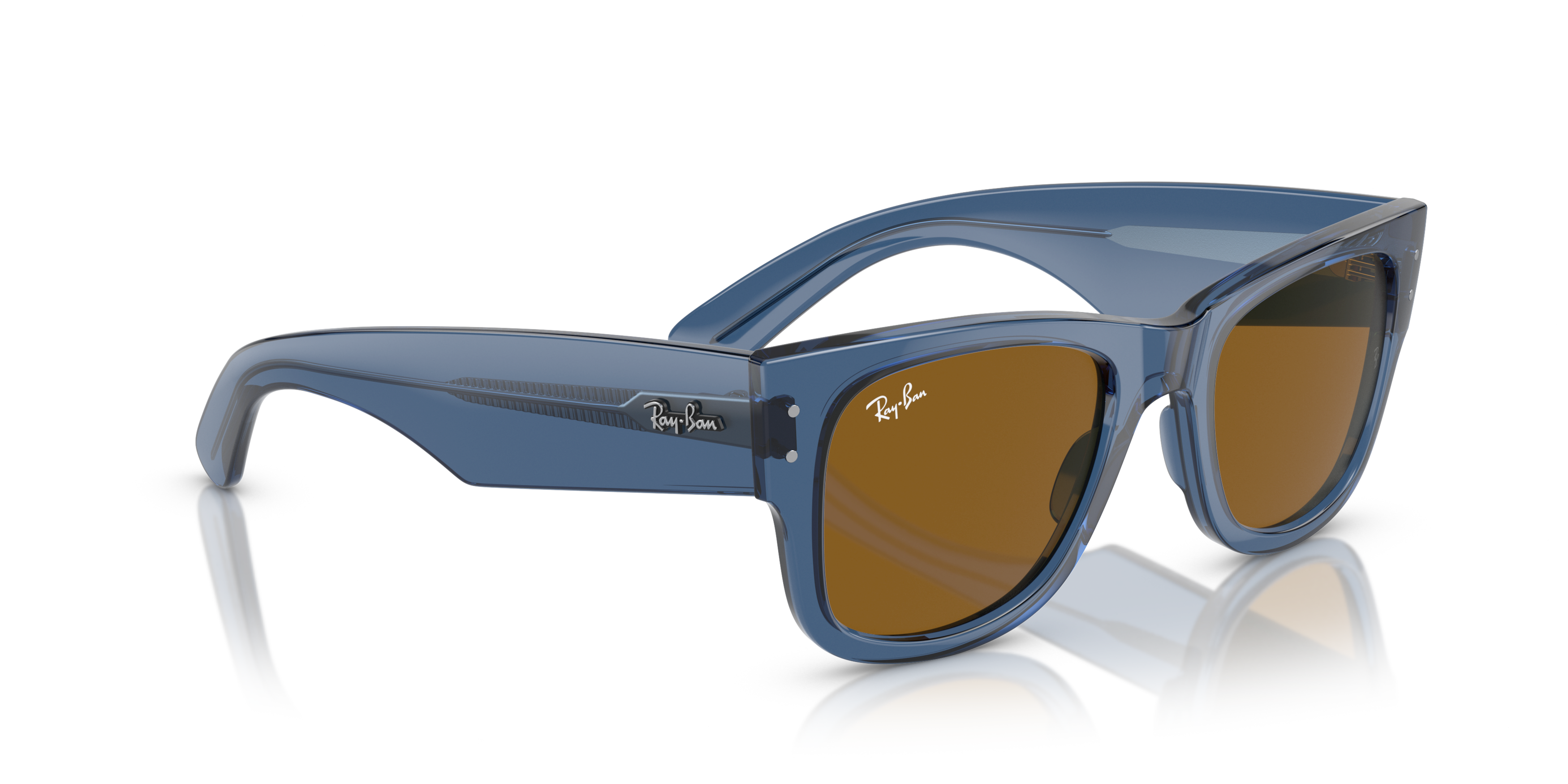 Angle_Right01 Ray-Ban Mega Wayfarer Bio-Based RB 0840S Sunglasses Brown / Blue