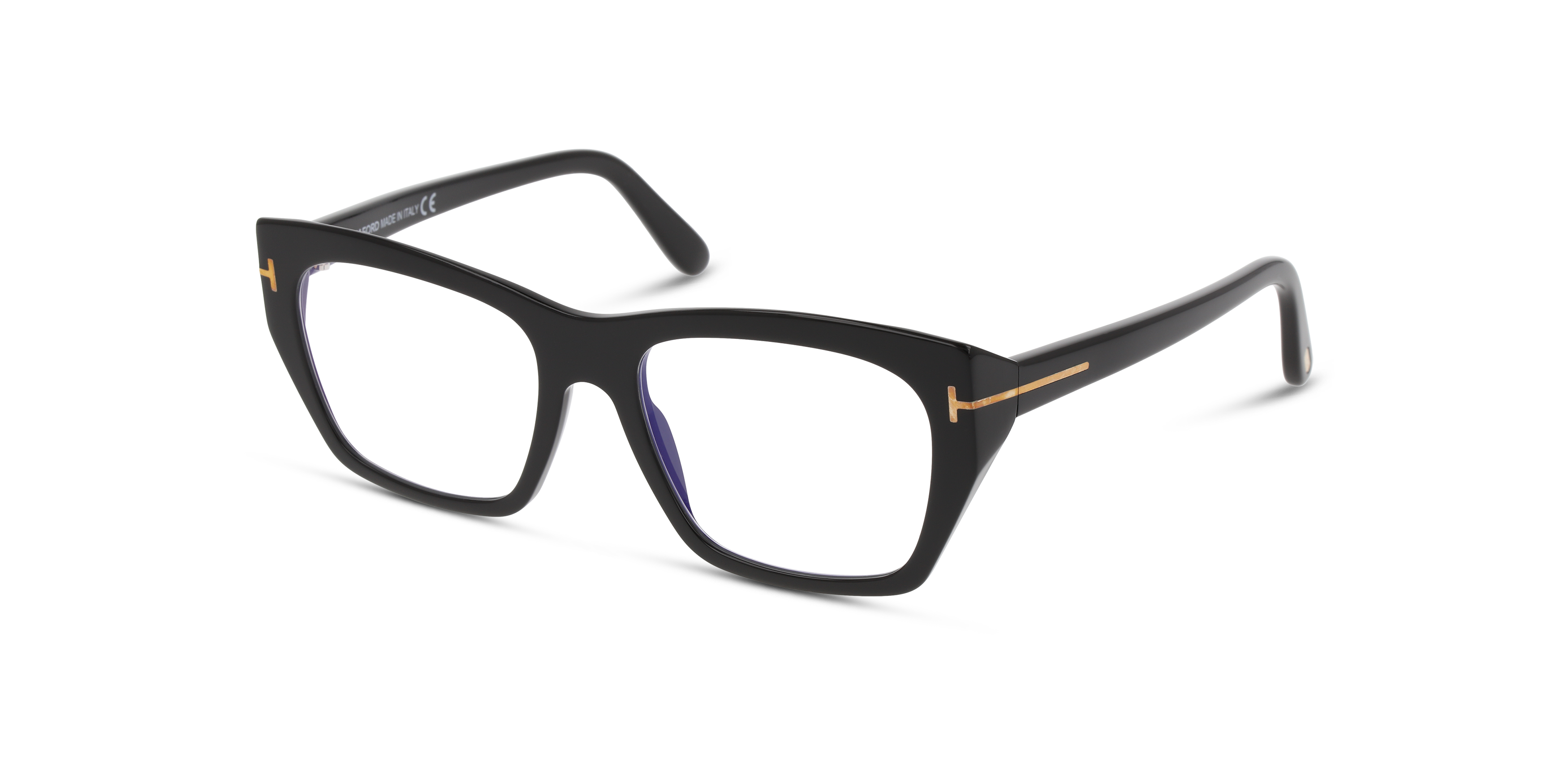 Angle_Left01 Tom Ford FT 5846-B (001) Glasses Transparent / Black