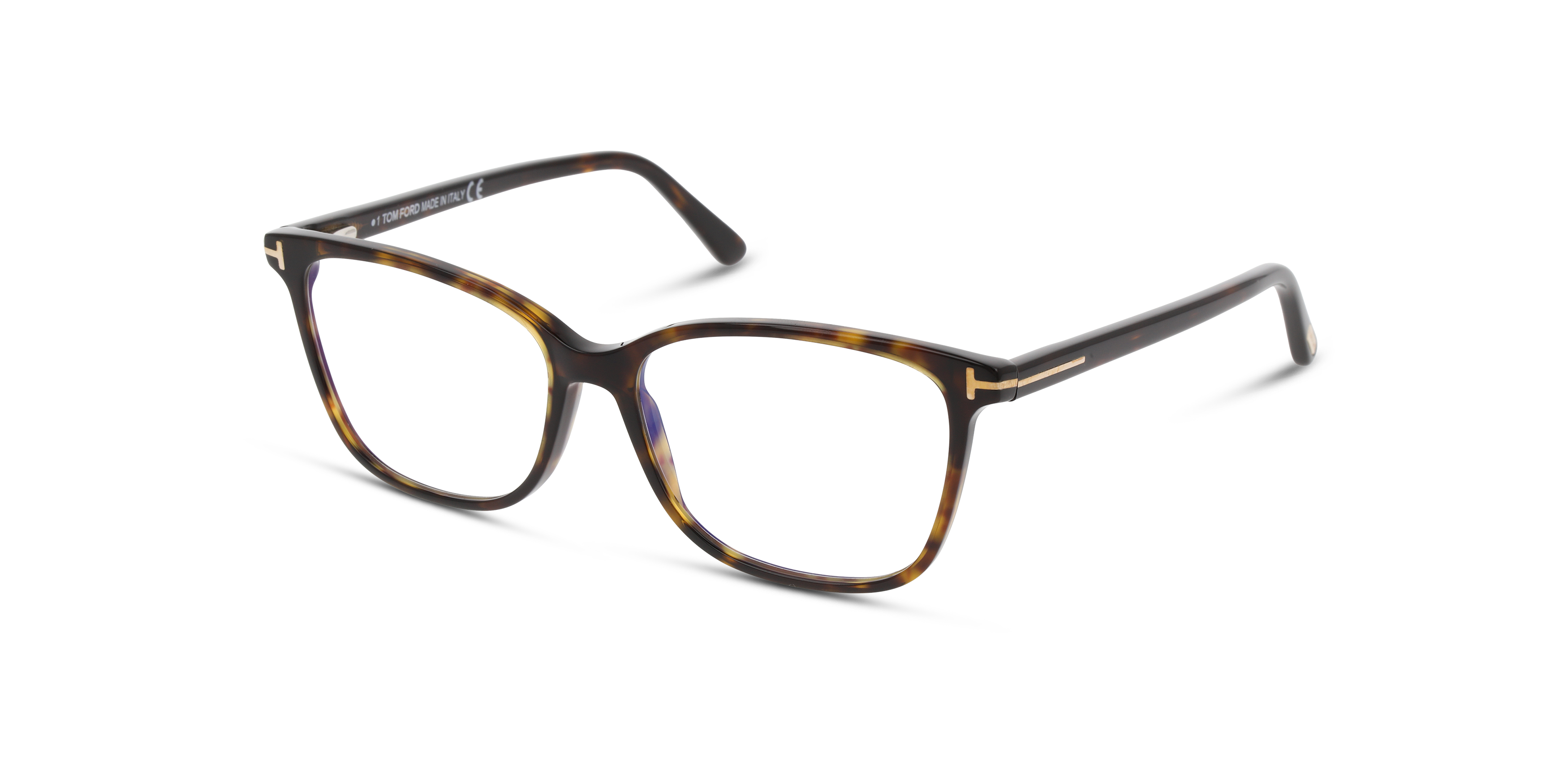 Angle_Left01 Tom Ford FT5842-B (052) Glasses Transparent / Havana
