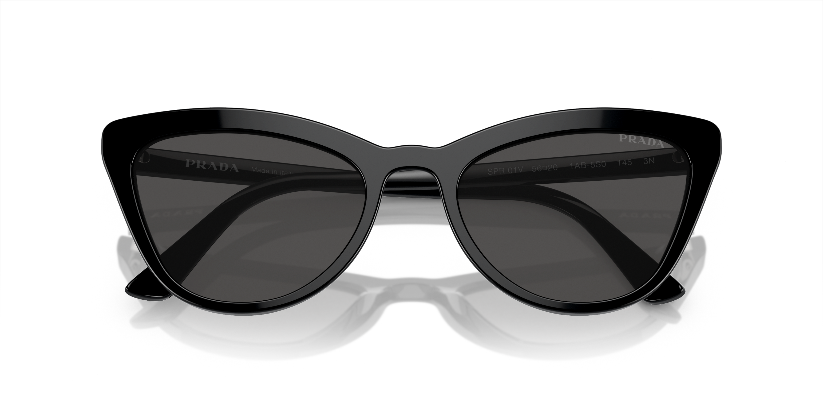 Folded Prada PR 01VS (1AB5S0) Sunglasses Grey / Black