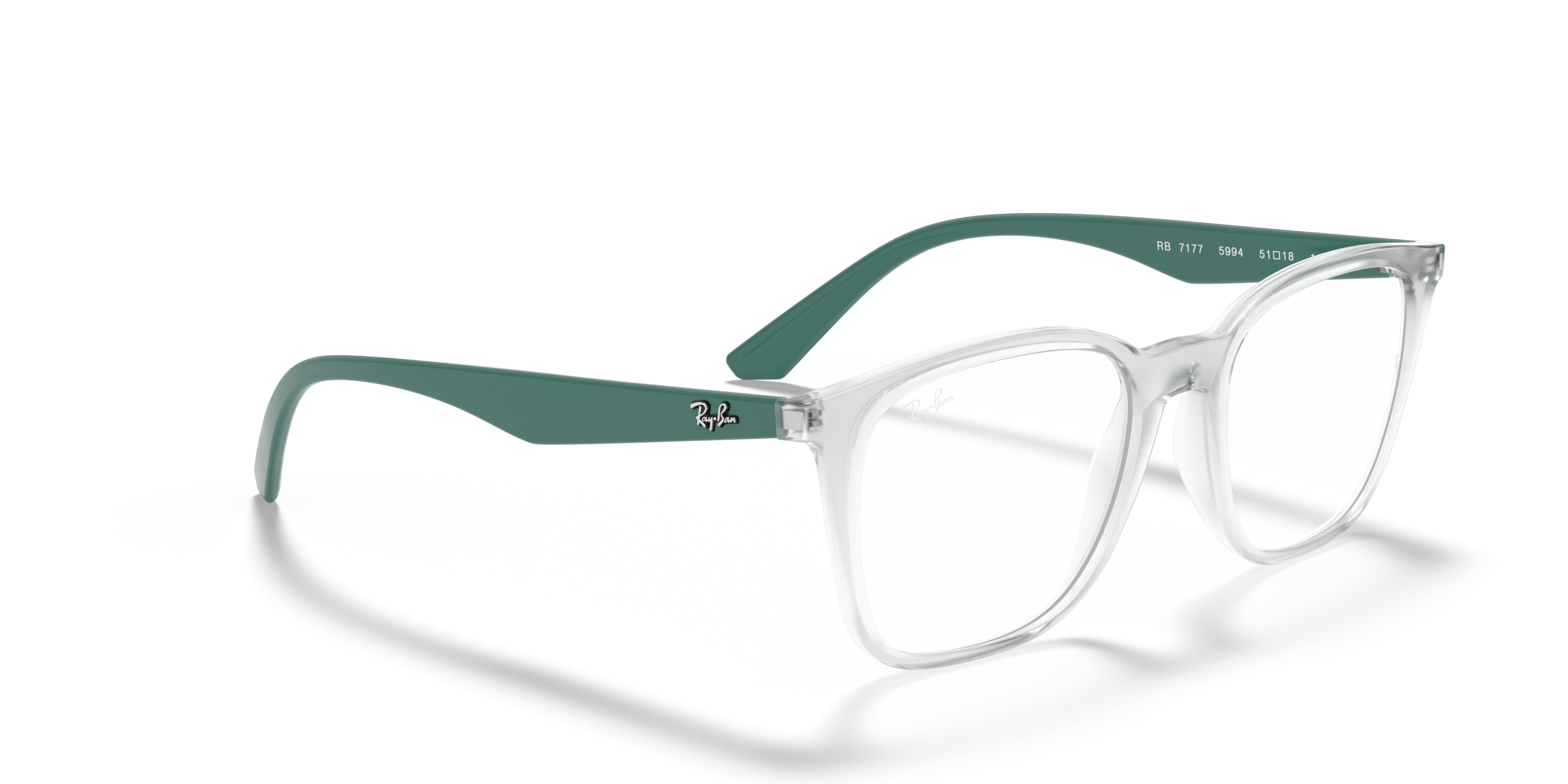Angle_Right01 Ray-Ban RX 7177 (2503) Glasses Transparent / Clear, Transparent