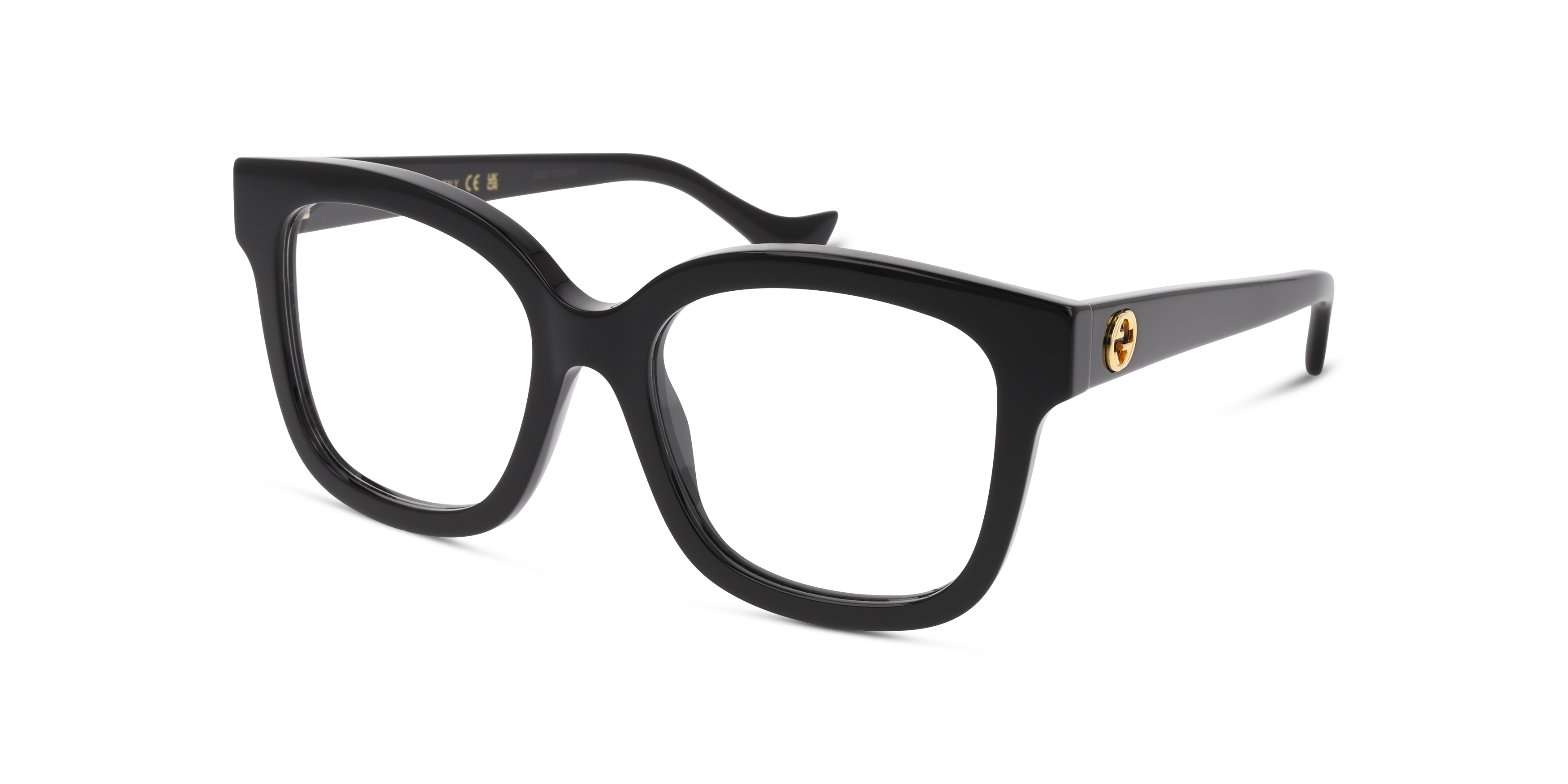 Angle_Left01 Gucci GG 1258O (004) Glasses Transparent / Black