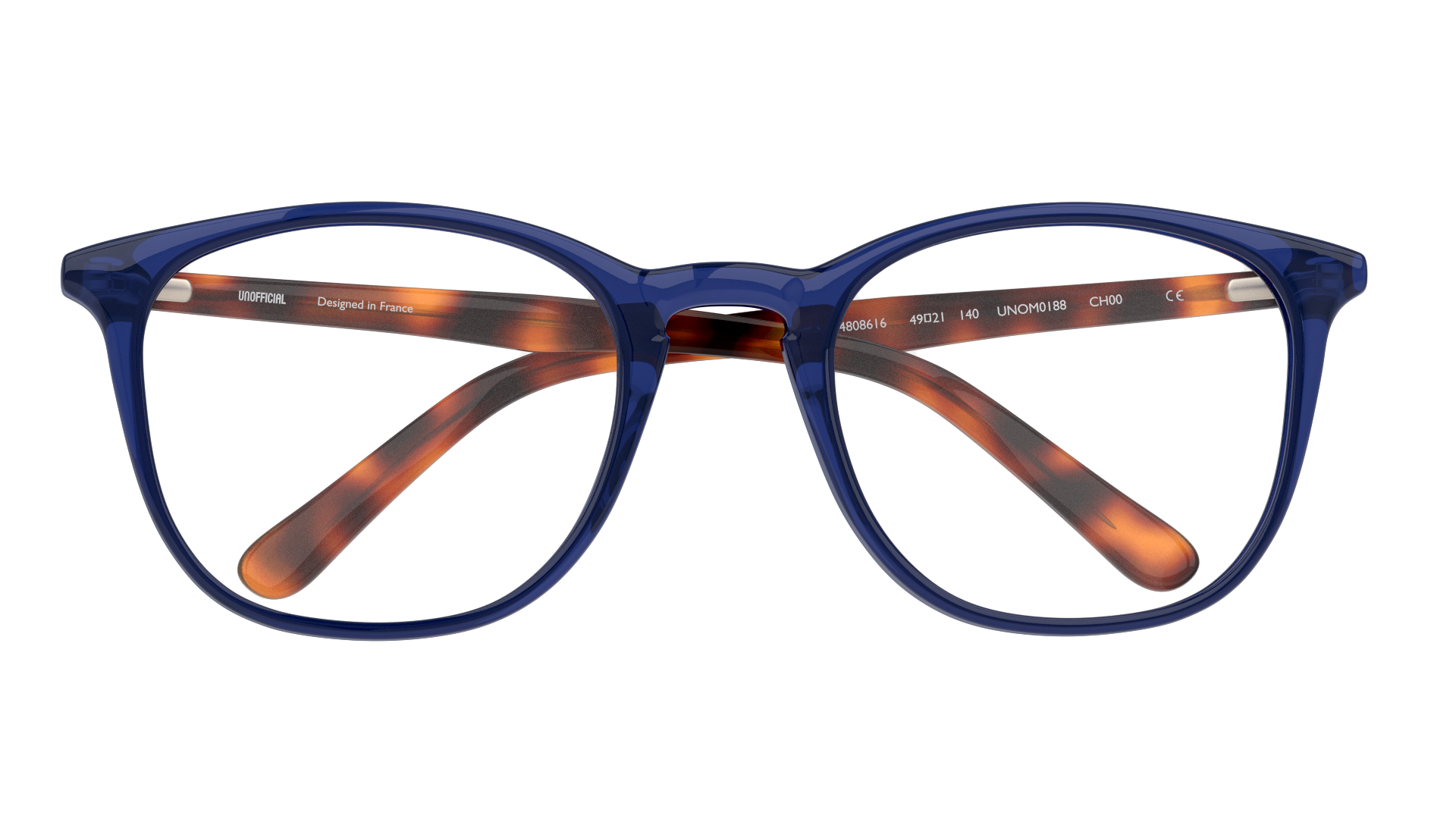 Folded Unofficial UNOM0188 (CH00) Glasses Transparent / Blue